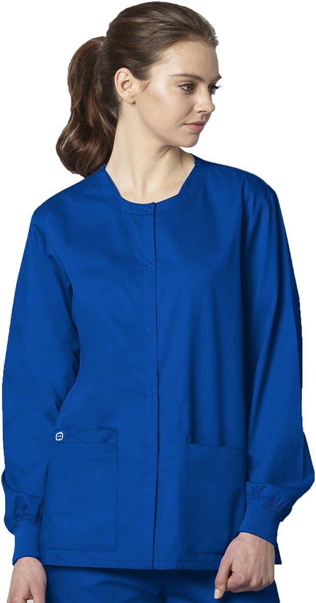 WonderWink womens Snap Front Jacket(Royal Blue)