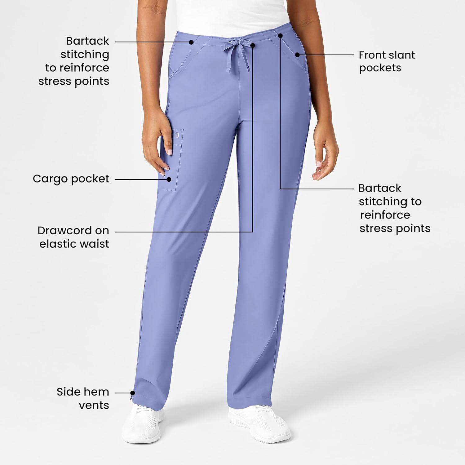 WonderWink Petite Women’s Drawstring Pant(Ceil Blue)