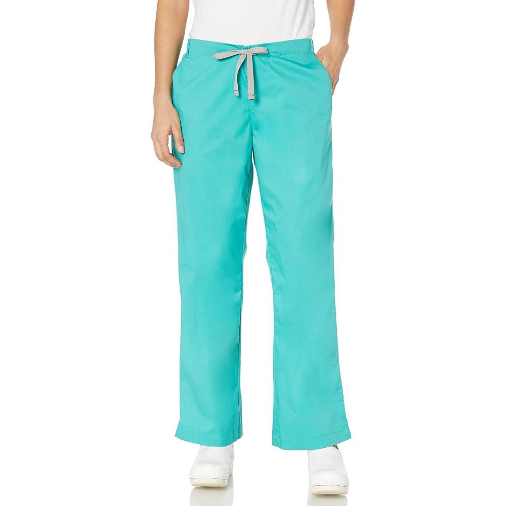 Wink WonderWORK Scrubs for Women, Flare Leg Scrub Pants(Surgical Green)