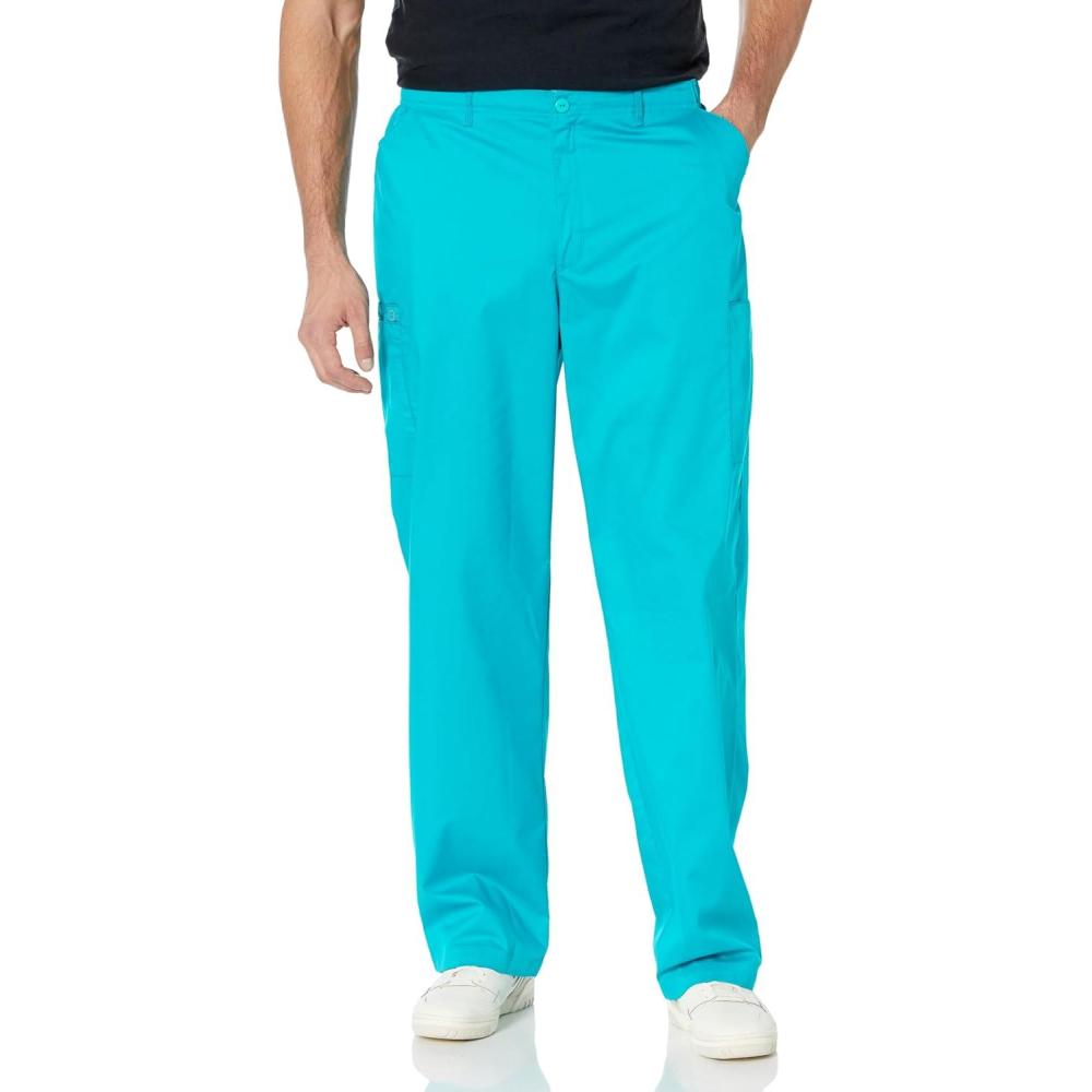 Wink WonderWORK Scrubs for Men, Cargo Scrub Pants(Teal Blue)
