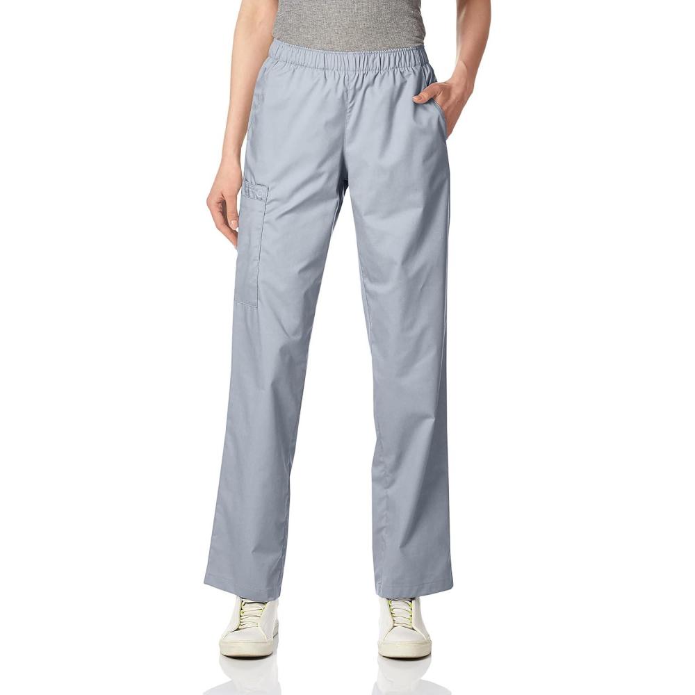 WonderWink Women’s Tall Wonderwork Women’s Pull-On Cargo Scrub Pant Tall(Grey)