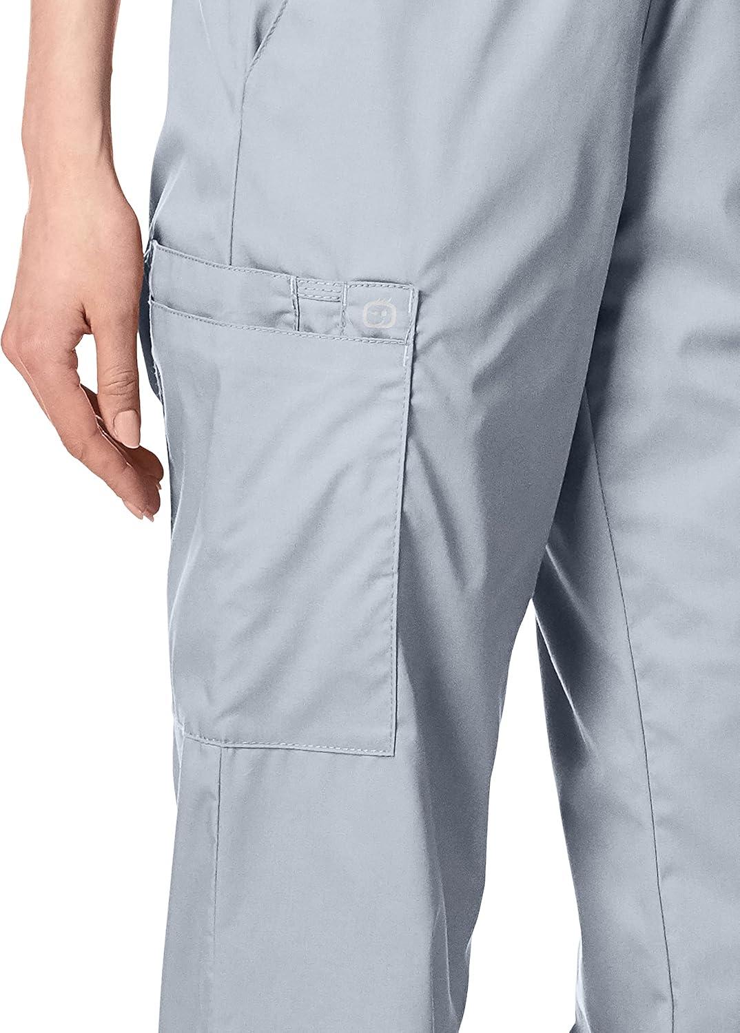 WonderWink Women’s Tall Wonderwork Women’s Pull-On Cargo Scrub Pant Tall(Grey)