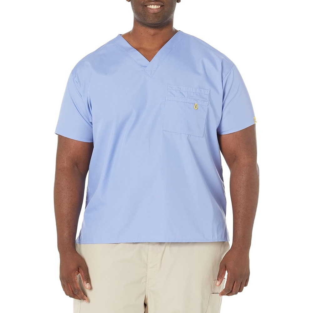 WonderWink mens Big the Alpha Unisex V-neck Top medical scrubs shirts, Ciel Blue, XX-Large US