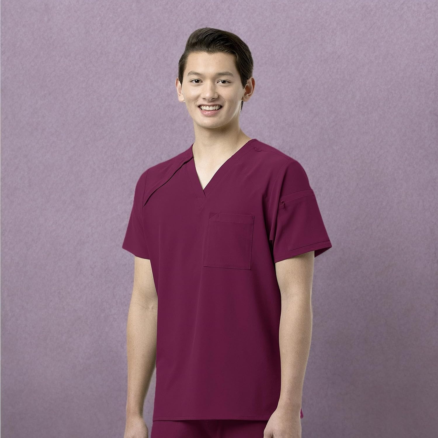 WINK Mens Scrub Top(Wine)