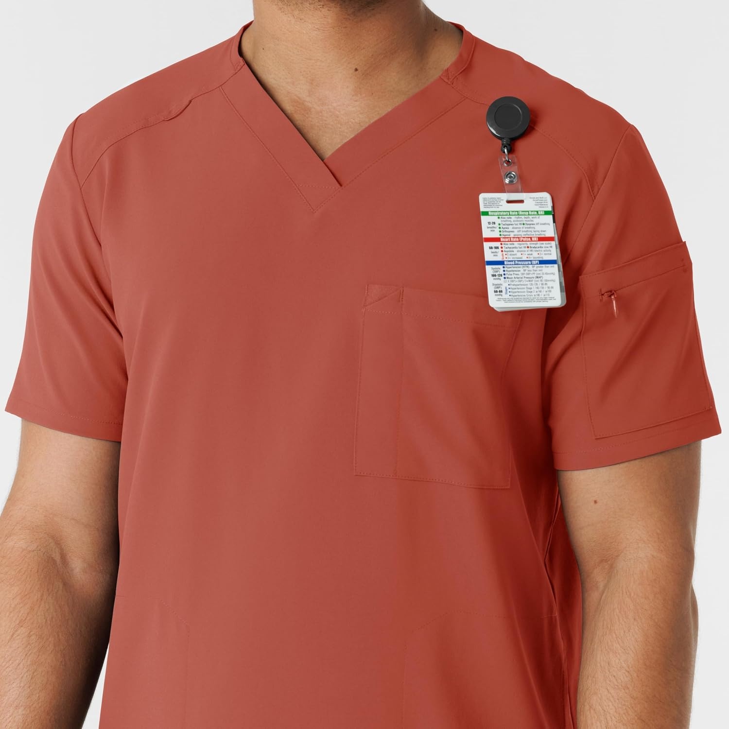 Wink Renew Men’s V-Neck 5 Pocket Scrub Top(Mineral Red)