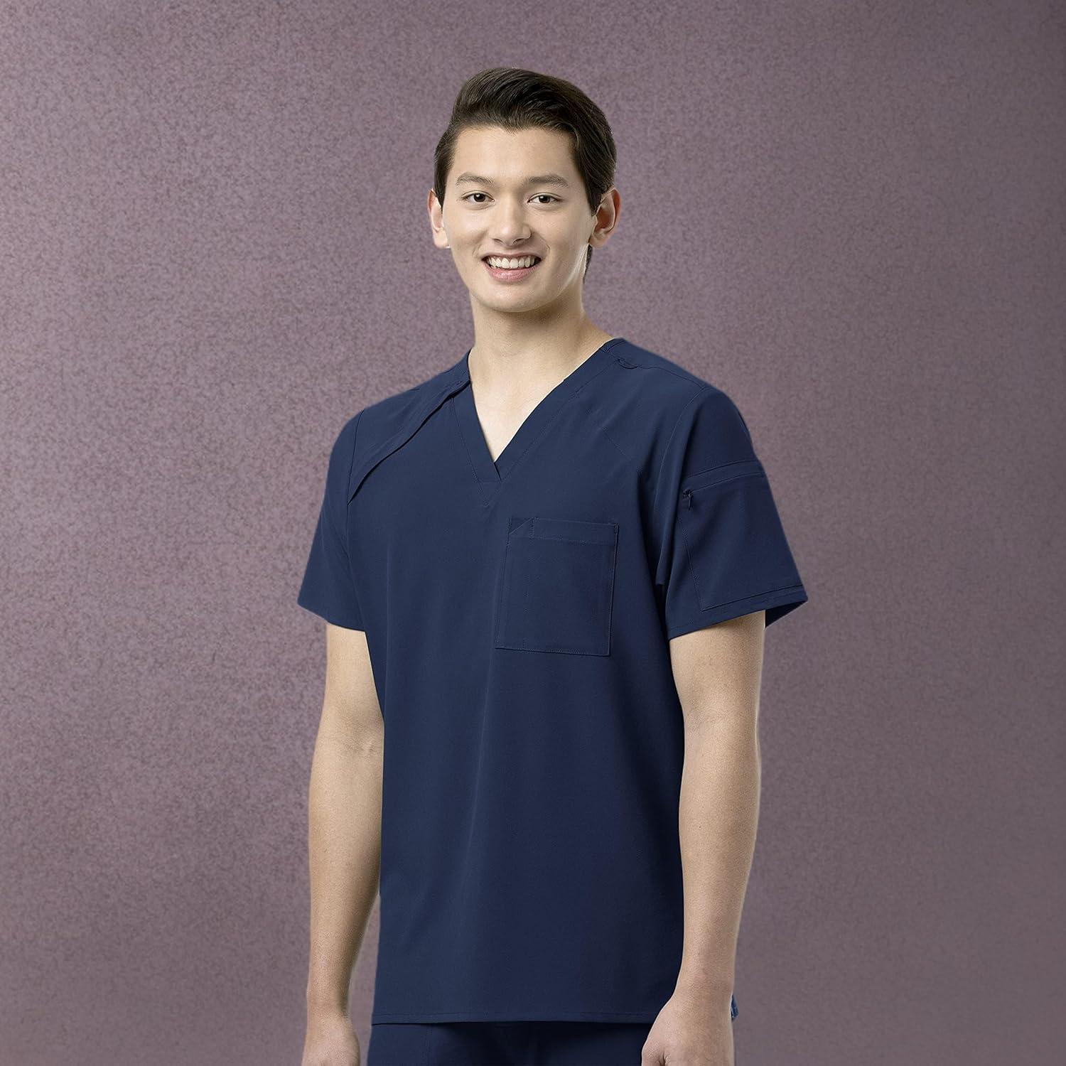 WonderWink Mens Men’s Ez Zip Scrub Top(Navy)