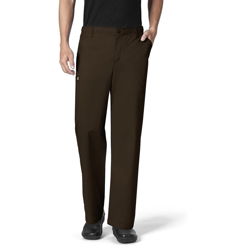 Wink W123 Men’s Flat Front Cargo Scrub Pant(Chocolate)