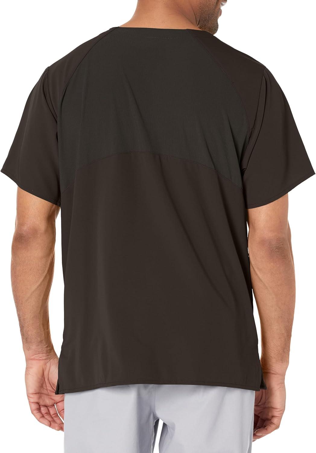 WonderWink Mens Knit Panel V-Neck Scrub Top(Black)