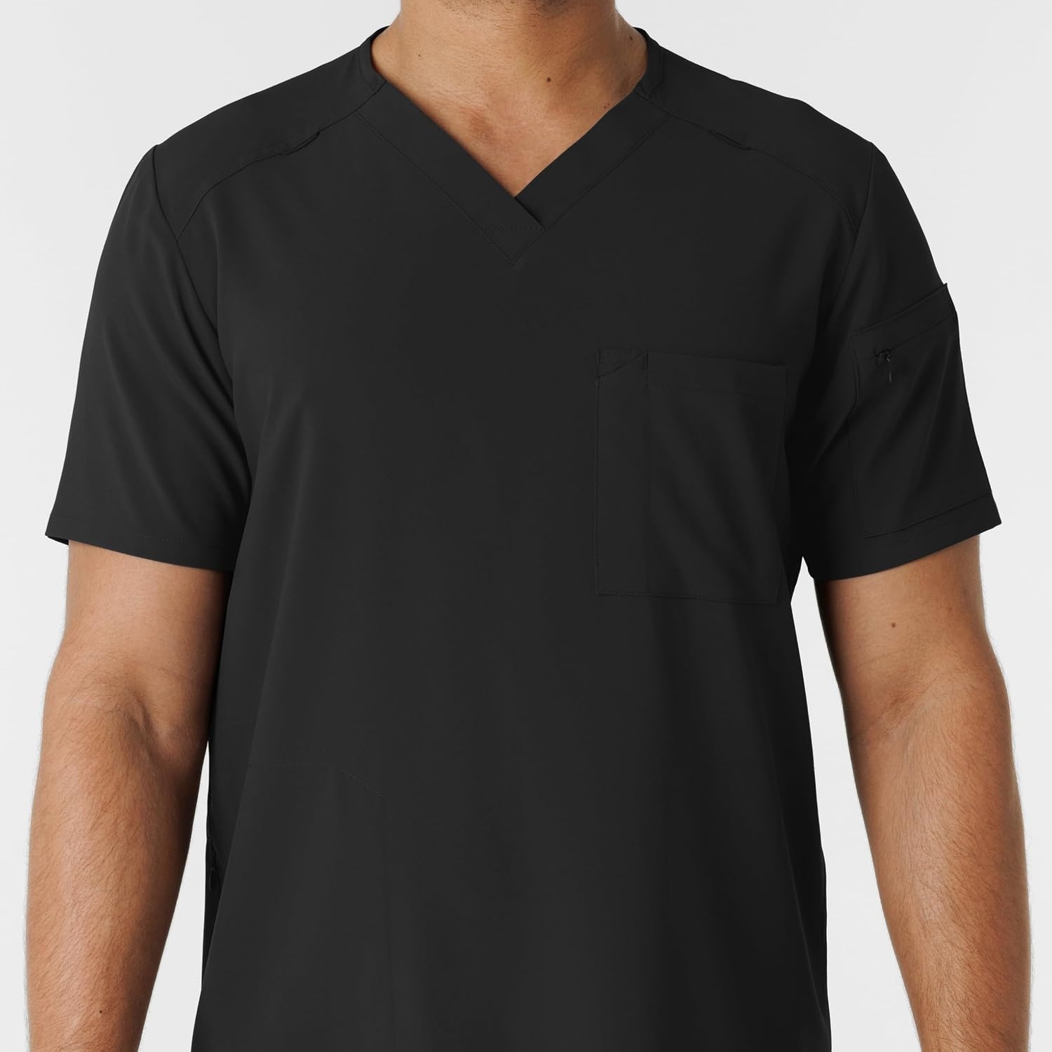 Wink Renew Men’s V-Neck 5 Pocket Scrub Top(Black)