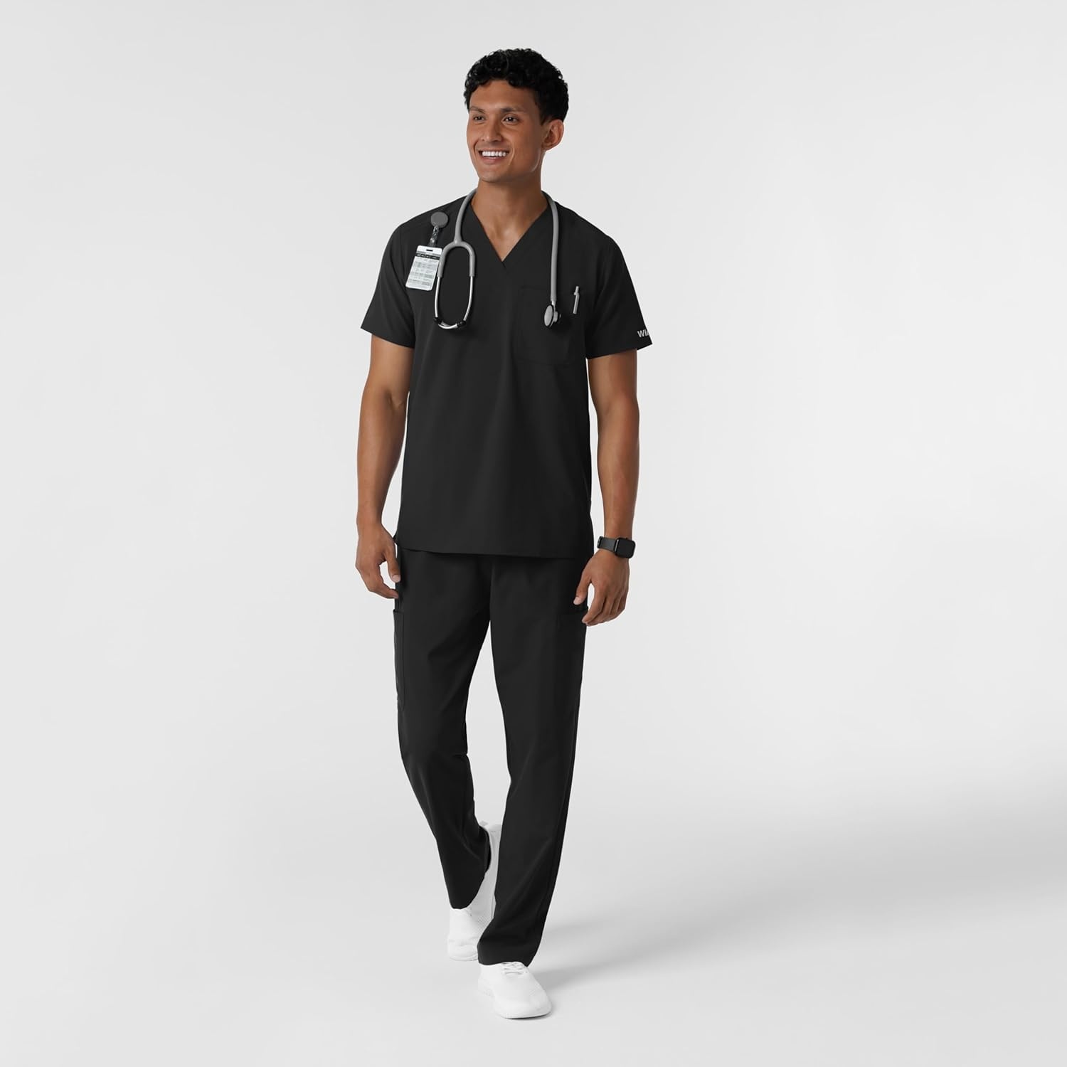 Wink Nurtur Men’s Straight Leg Cargo Scrub Pant(Black)