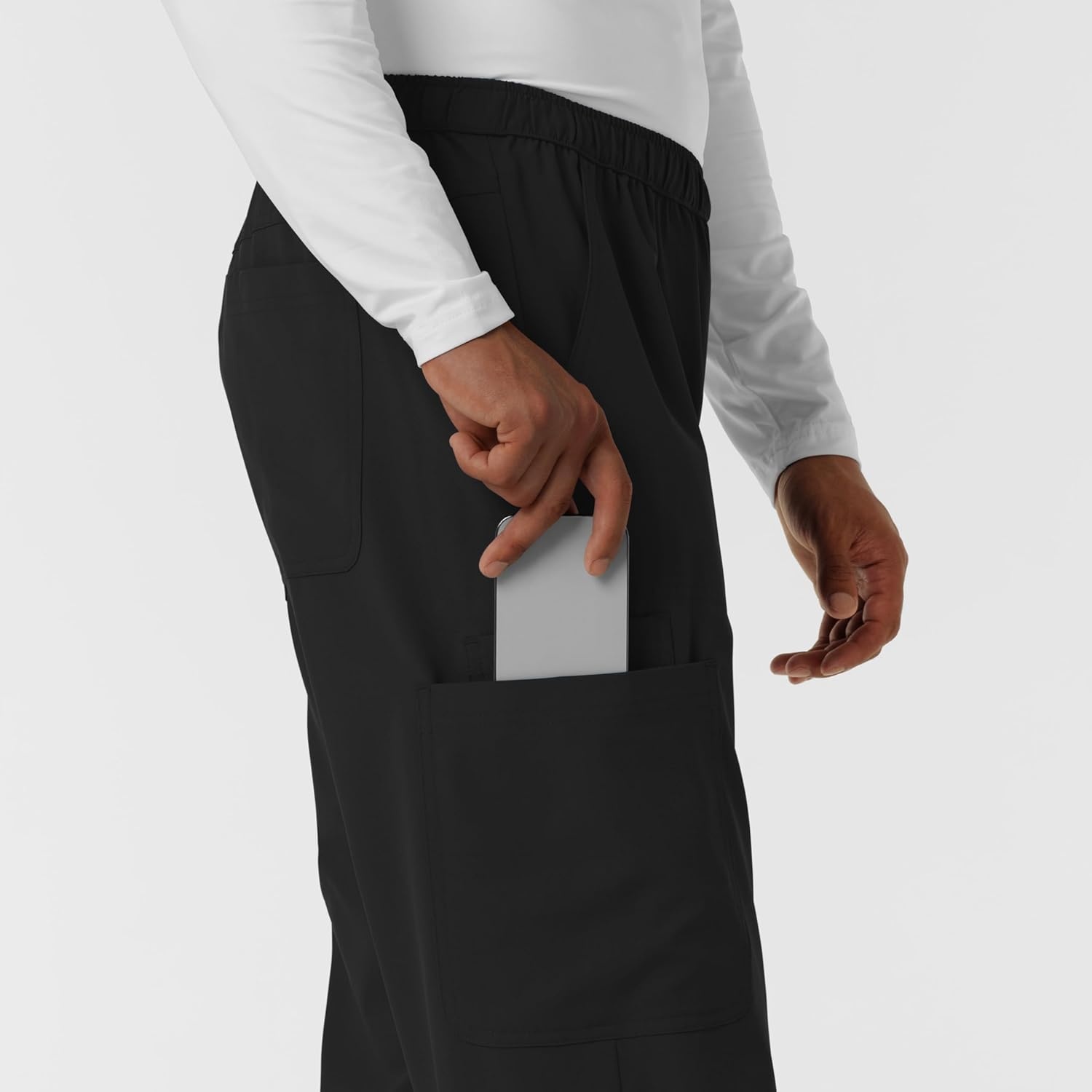 Wink Nurtur Men’s Straight Leg Cargo Scrub Pant(Black)
