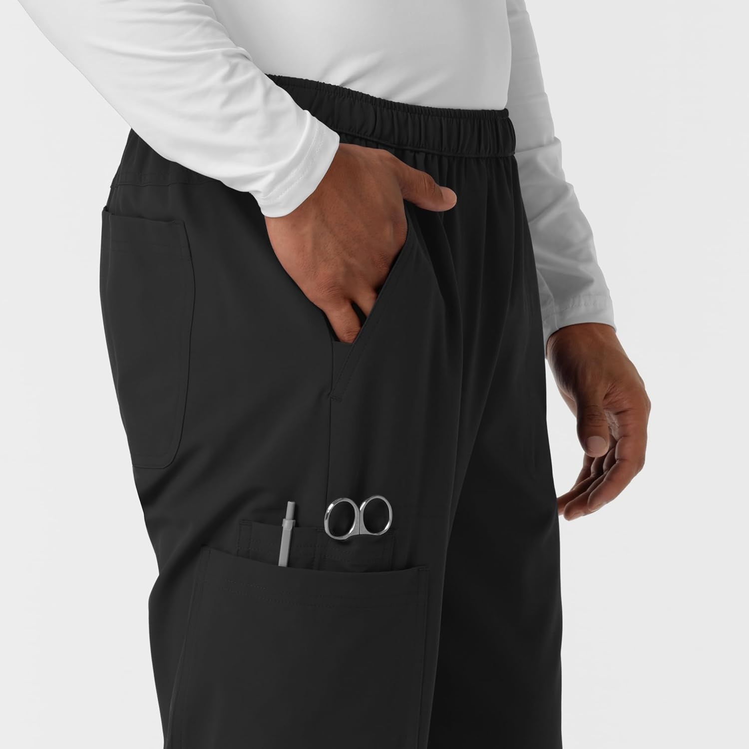 Wink Nurtur Men’s Straight Leg Cargo Scrub Pant(Black)