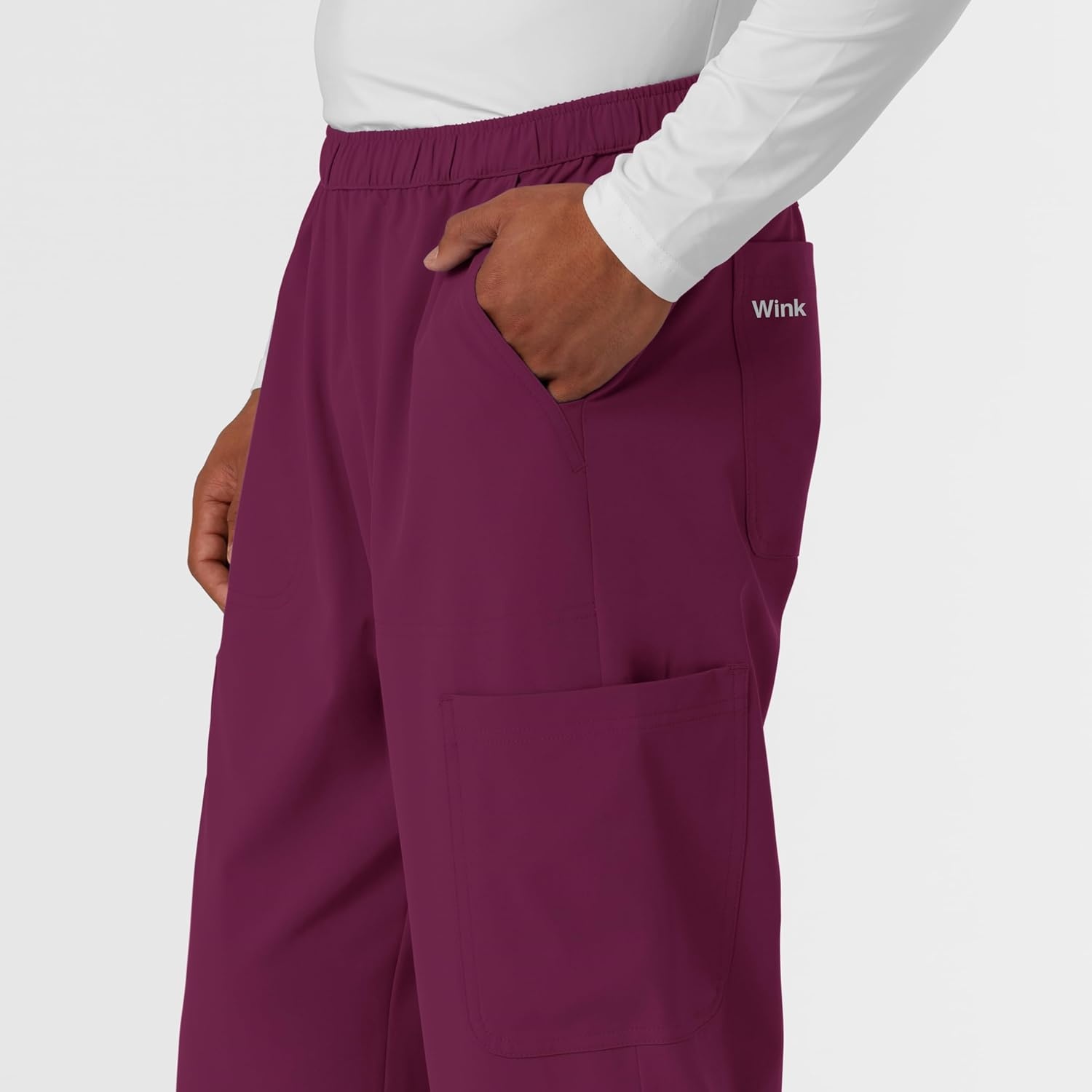 Wink Nurtur Men’s Straight Leg Cargo Scrub Pant(Wine)