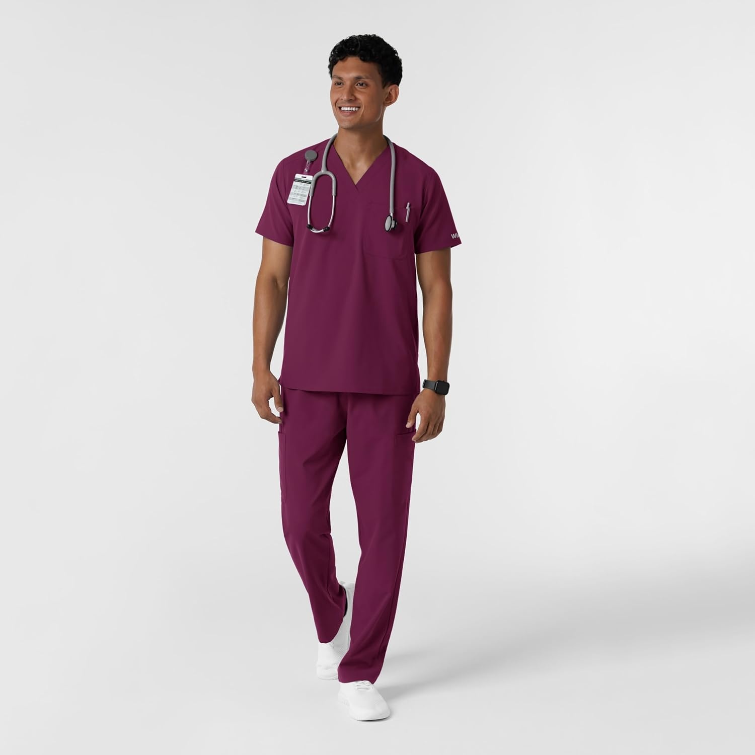 Wink Nurtur Men’s Straight Leg Cargo Scrub Pant(Wine)