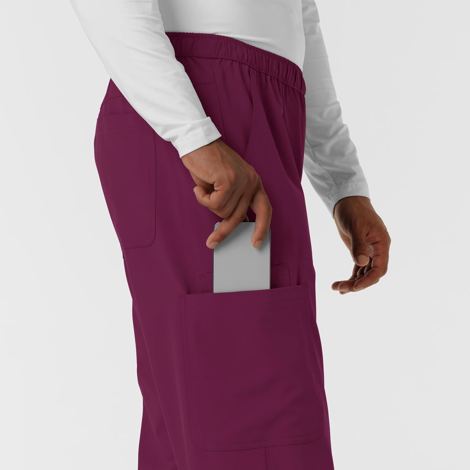 Wink Nurtur Men’s Straight Leg Cargo Scrub Pant(Wine)