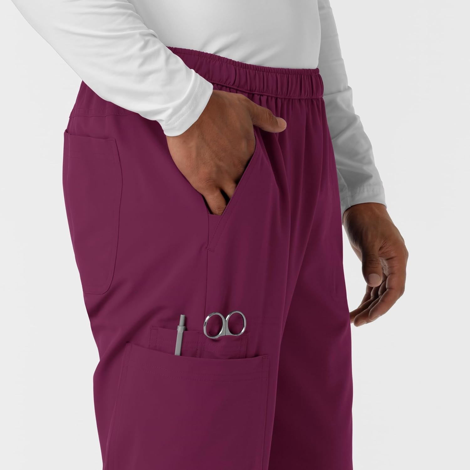 Wink Nurtur Men’s Straight Leg Cargo Scrub Pant(Wine)