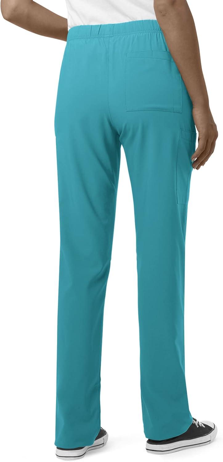 WonderWink W123 Unisex 4-Pocket Utility Top & Unisex Multi-cargo pant Scrub Set + Badge Reel(Pewter)