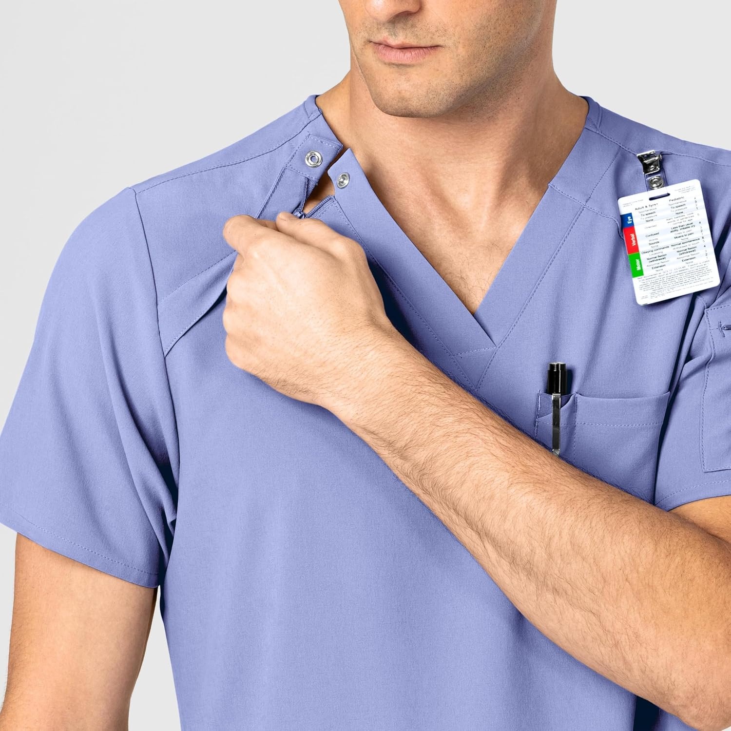 WINK Mens Scrub Top(Ceil Blue)