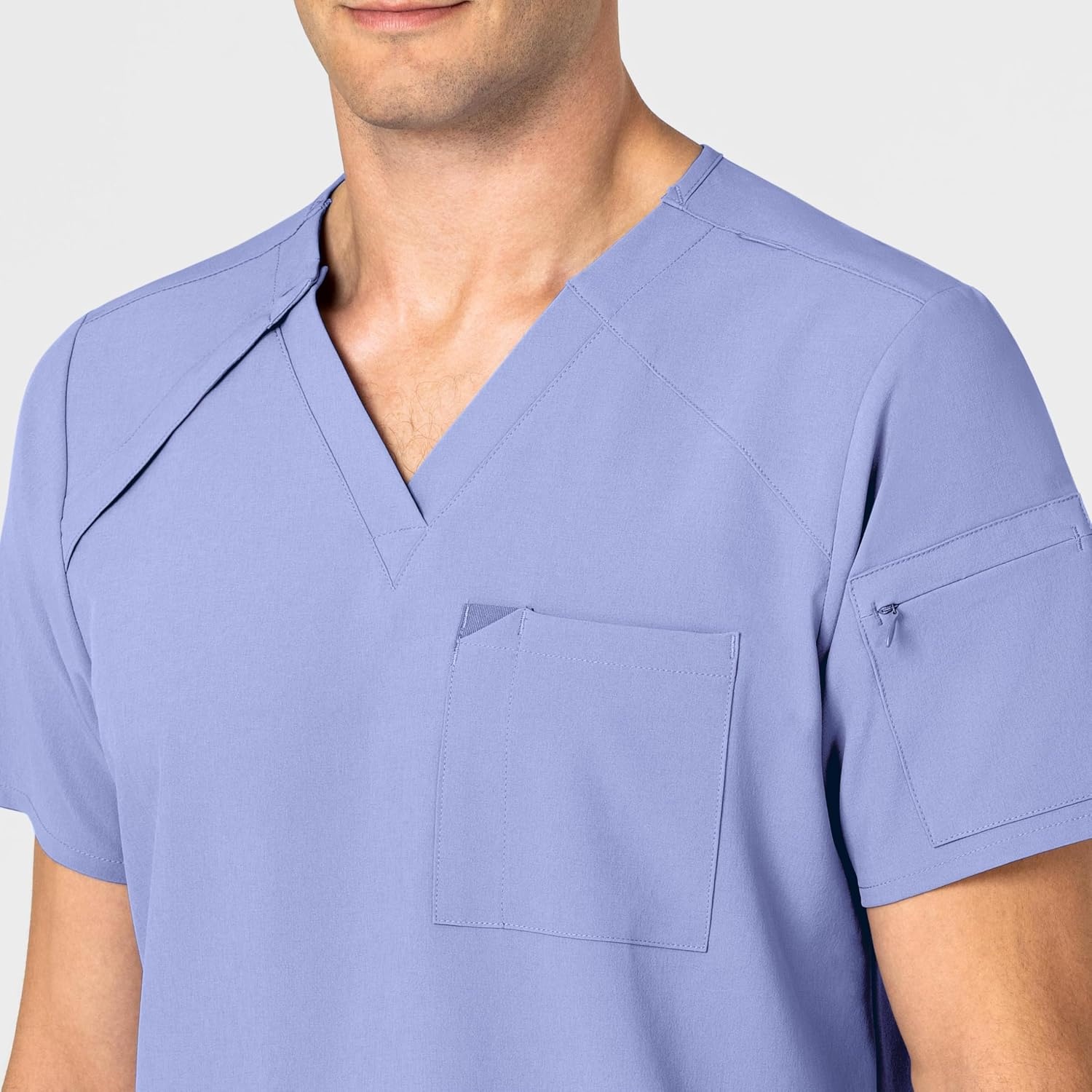 WINK Mens Scrub Top(Ceil Blue)