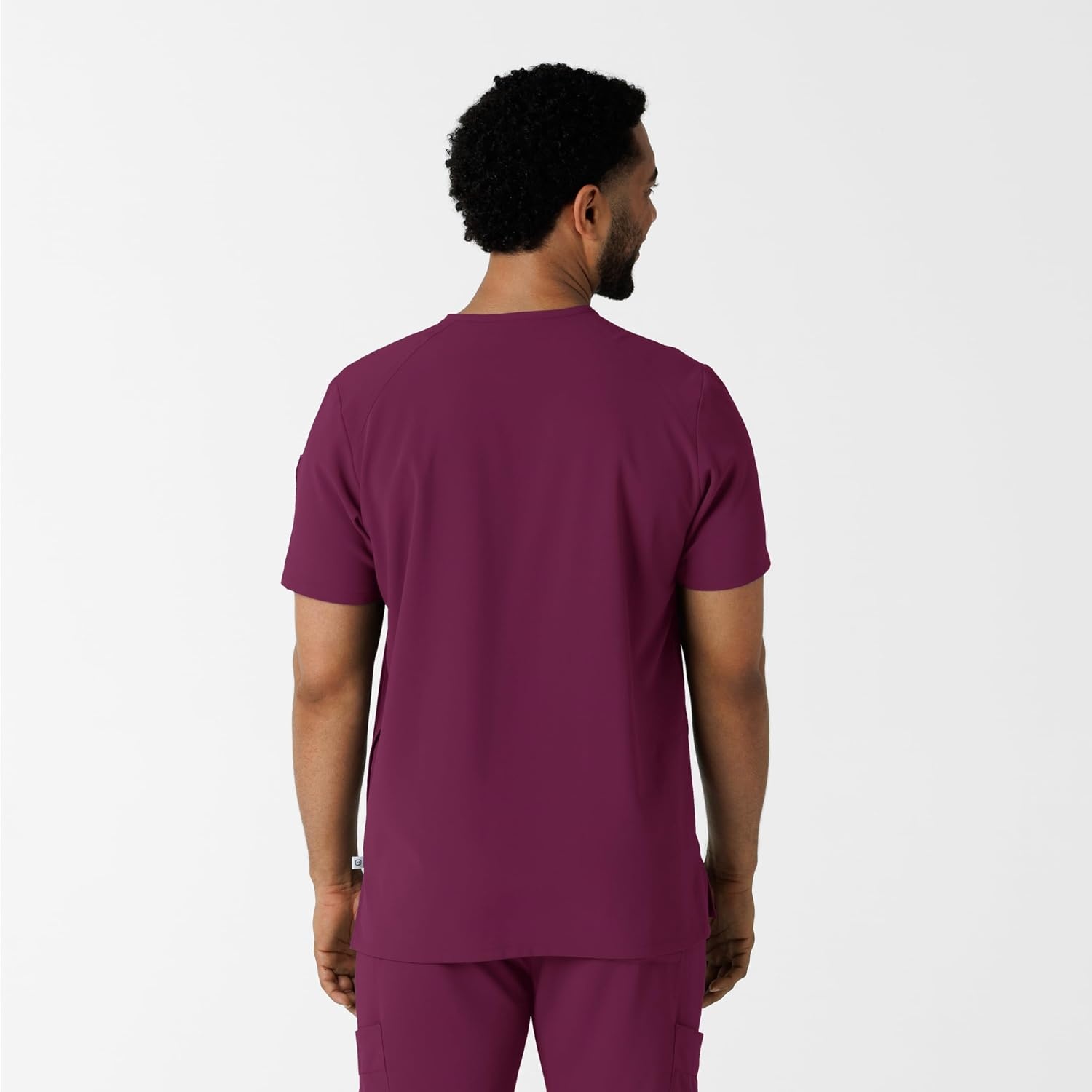 Wink Renew Men’s V-Neck 5 Pocket Scrub Top(Wine)