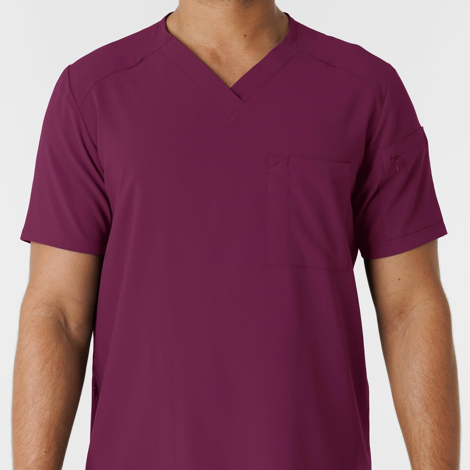 Wink Renew Men’s V-Neck 5 Pocket Scrub Top(Wine)