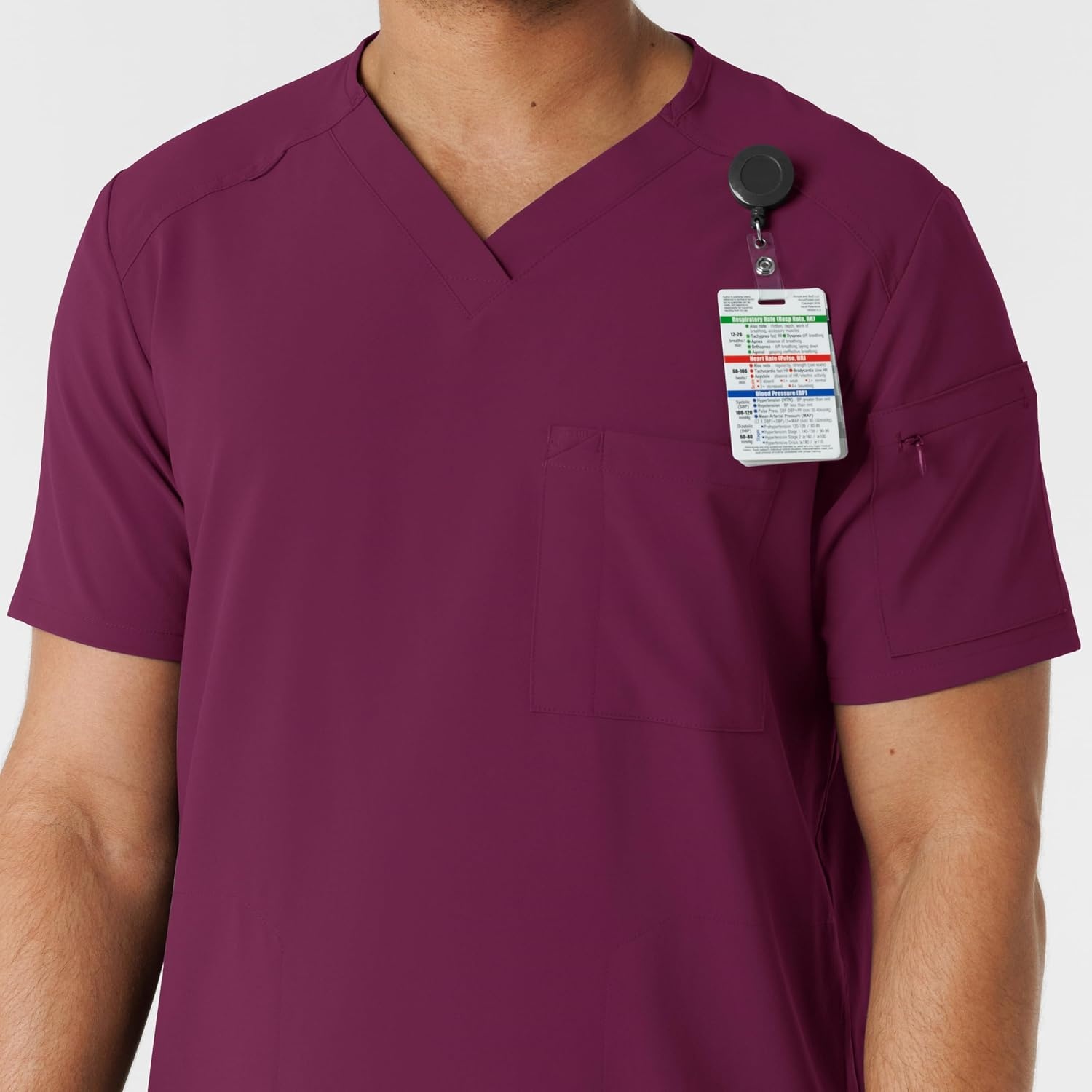 Wink Renew Men’s V-Neck 5 Pocket Scrub Top(Wine)