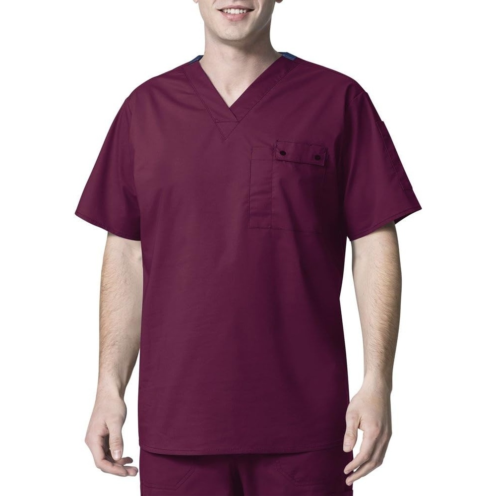 WonderWink Men’s Wonderflex Honor Scrub Top(Wine)