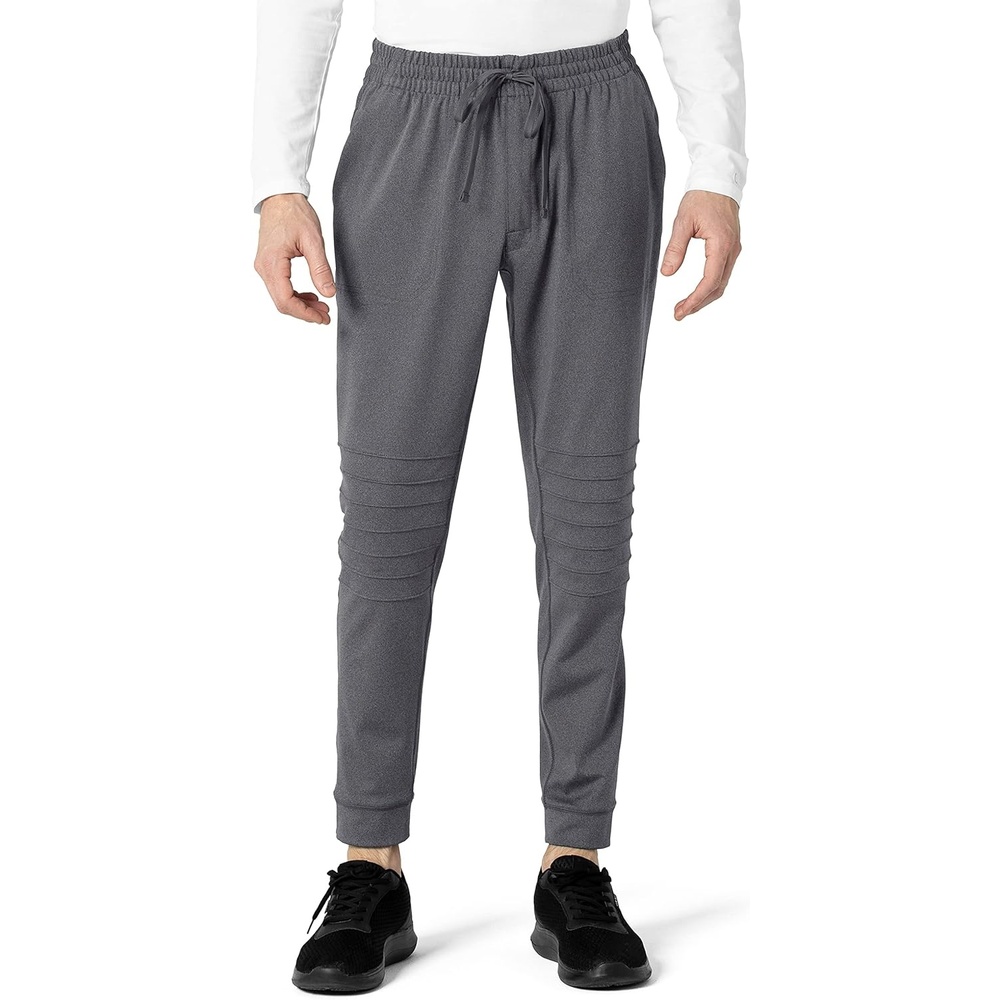 WonderWink Mens Men’s Moto Knit Jogger Pant(Pewter Heather)