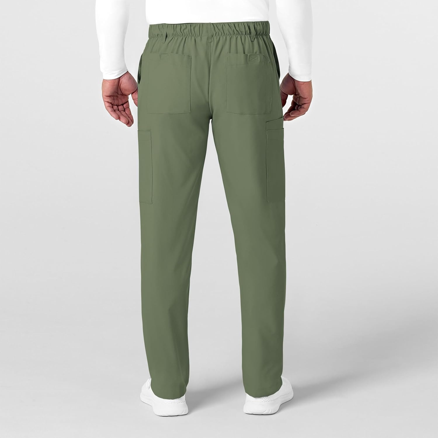Wink W123 Men’s Flat Front Cargo Scrub Pant(Olive)
