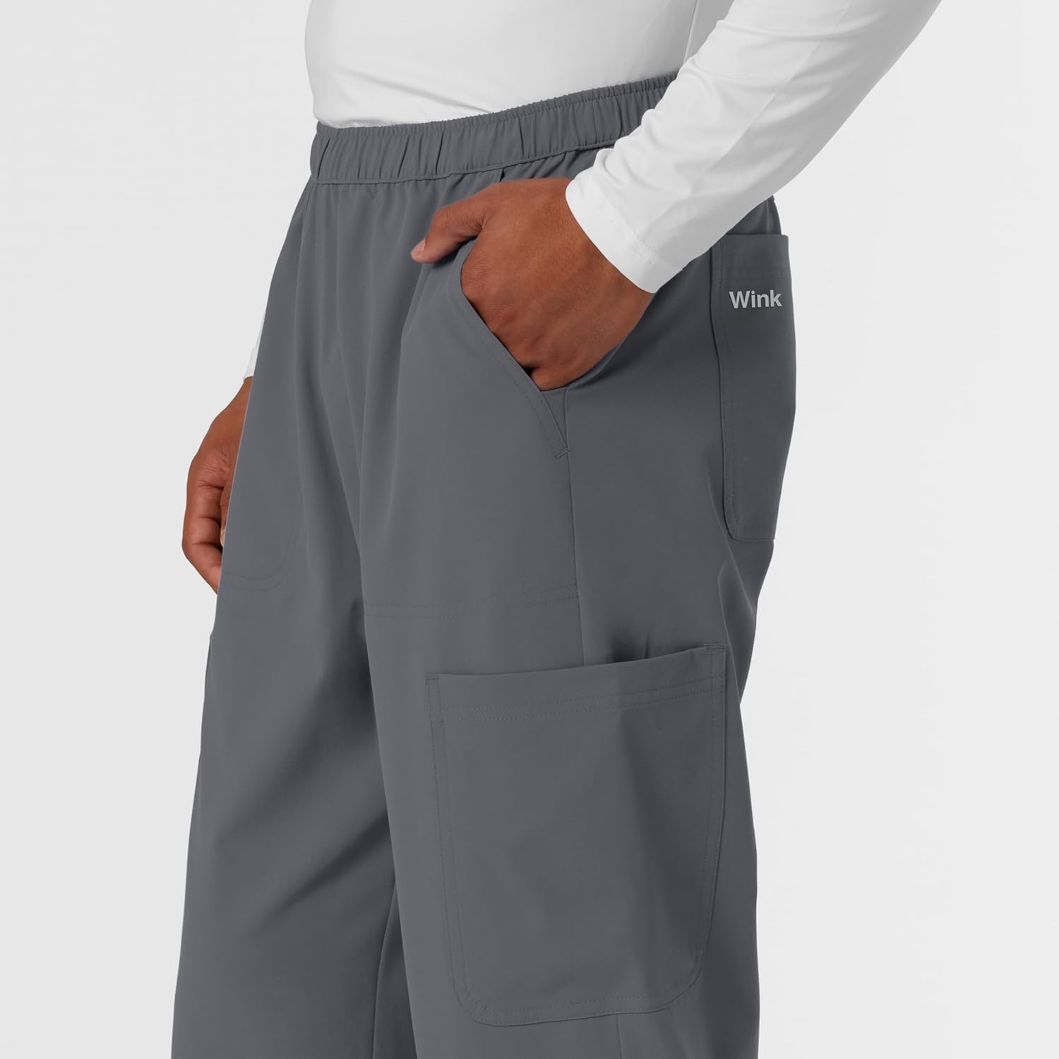 Wink Nurtur Men’s Straight Leg Cargo Scrub Pant(Pewter)