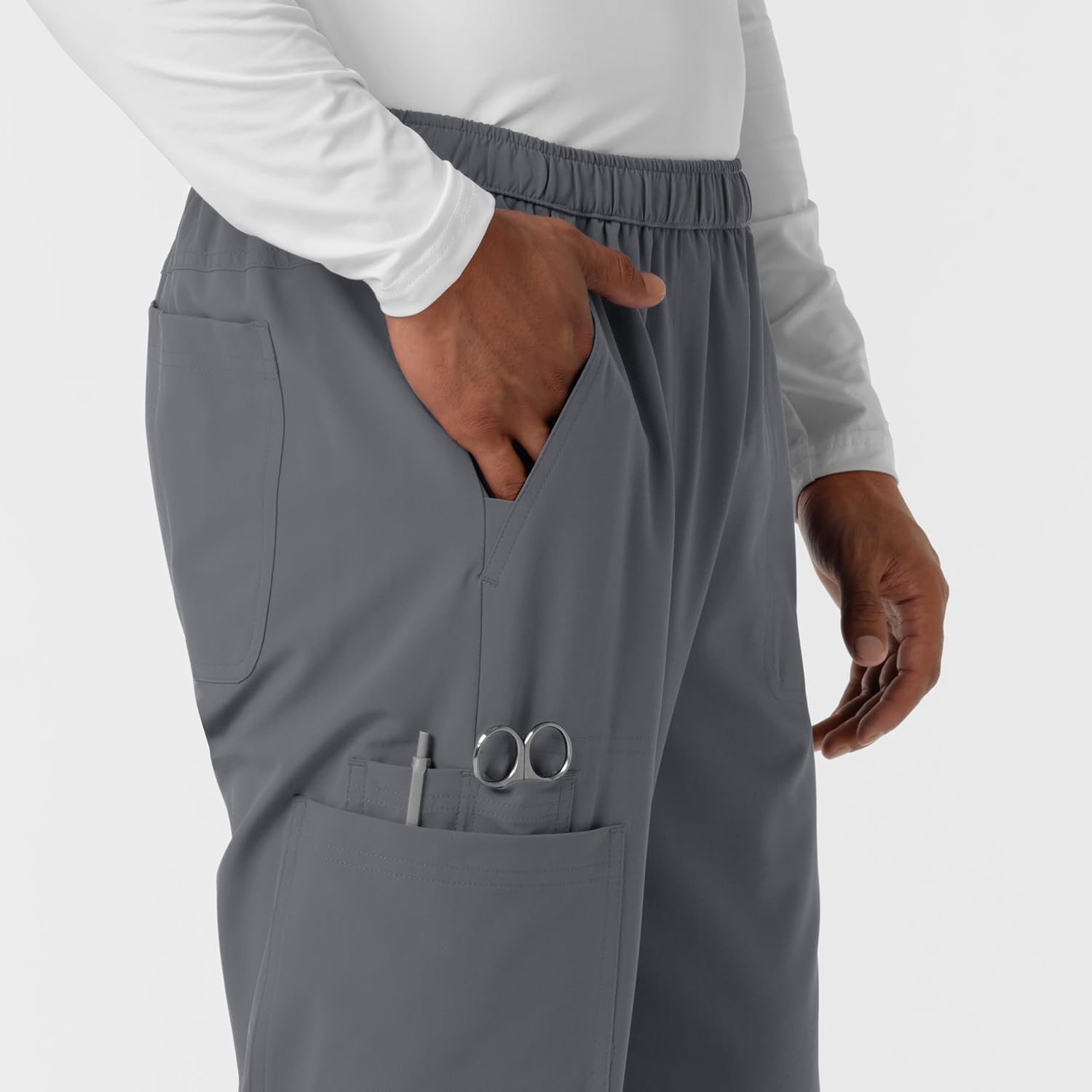 Wink Nurtur Men’s Straight Leg Cargo Scrub Pant(Pewter)