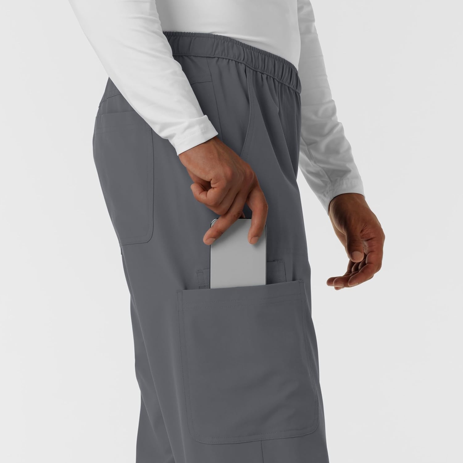 Wink Nurtur Men’s Straight Leg Cargo Scrub Pant(Pewter)