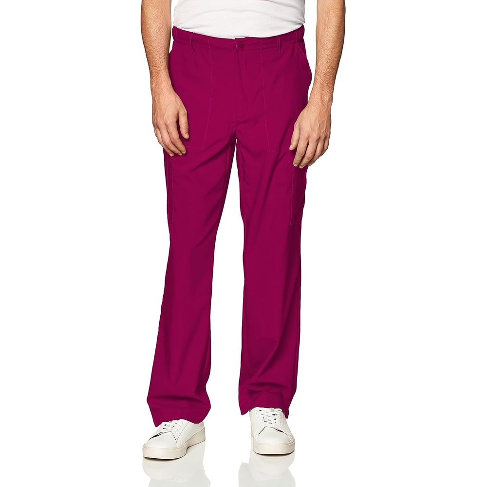 Wink W123 Men’s Flat Front Cargo Scrub Pant(Wine)