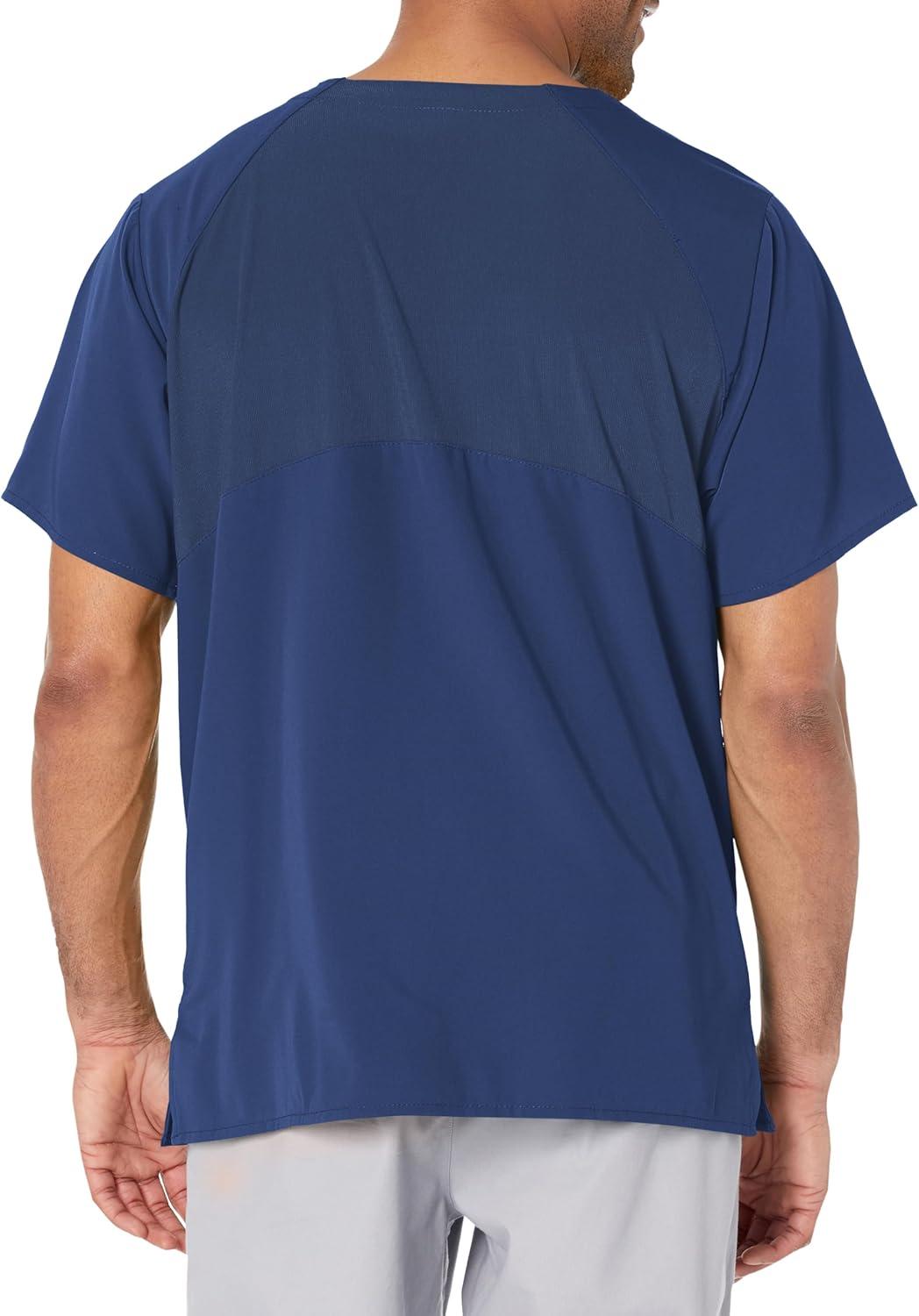 WonderWink Mens Knit Panel V-Neck Scrub Top(Navy)