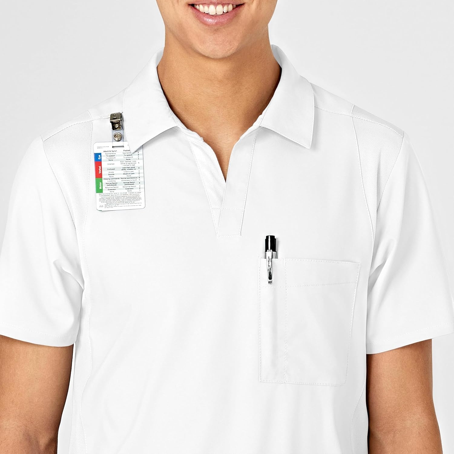 WINK Mens Scrub Top(White)