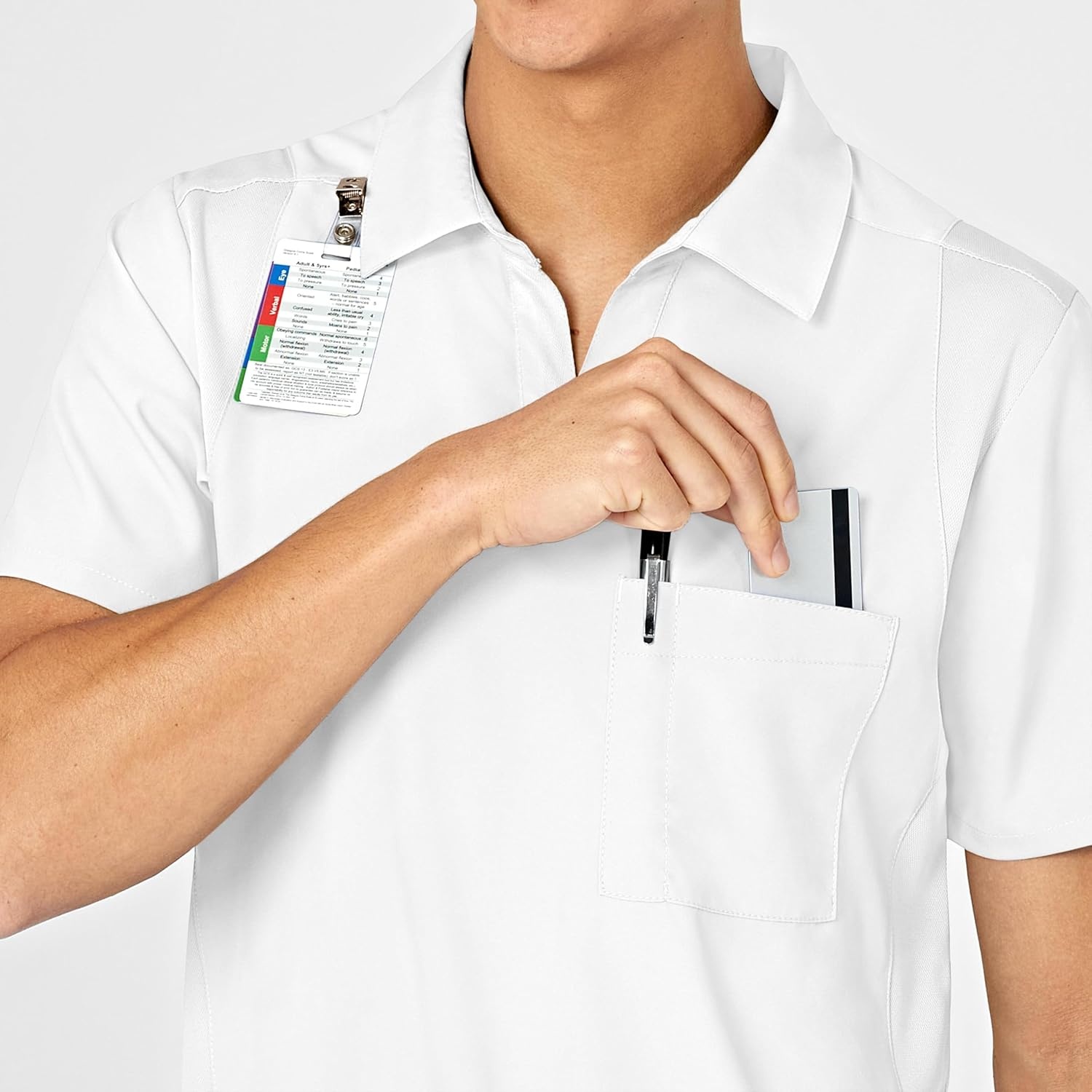 WINK Mens Scrub Top(White)