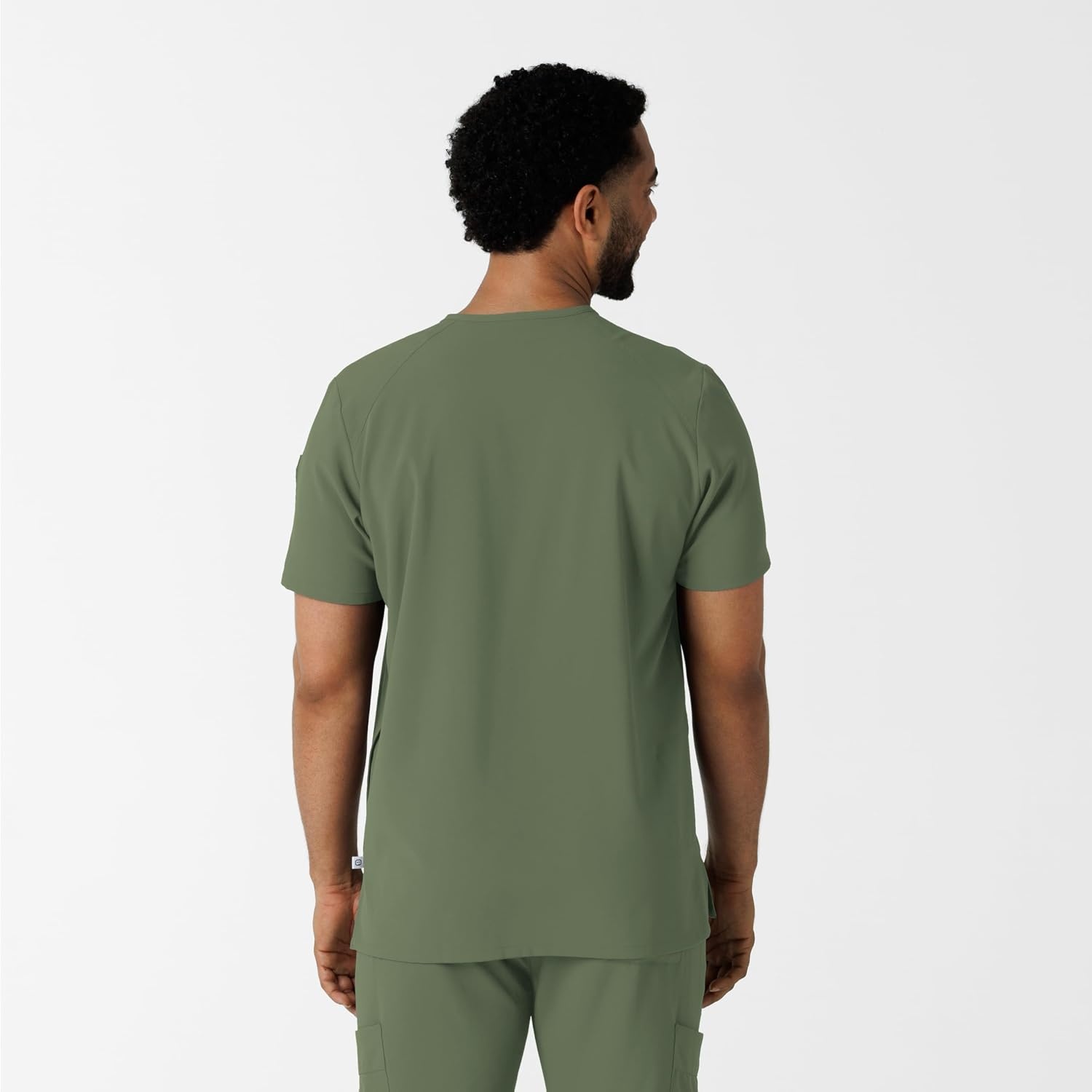 Wink Renew Men’s V-Neck 5 Pocket Scrub Top(Olive)