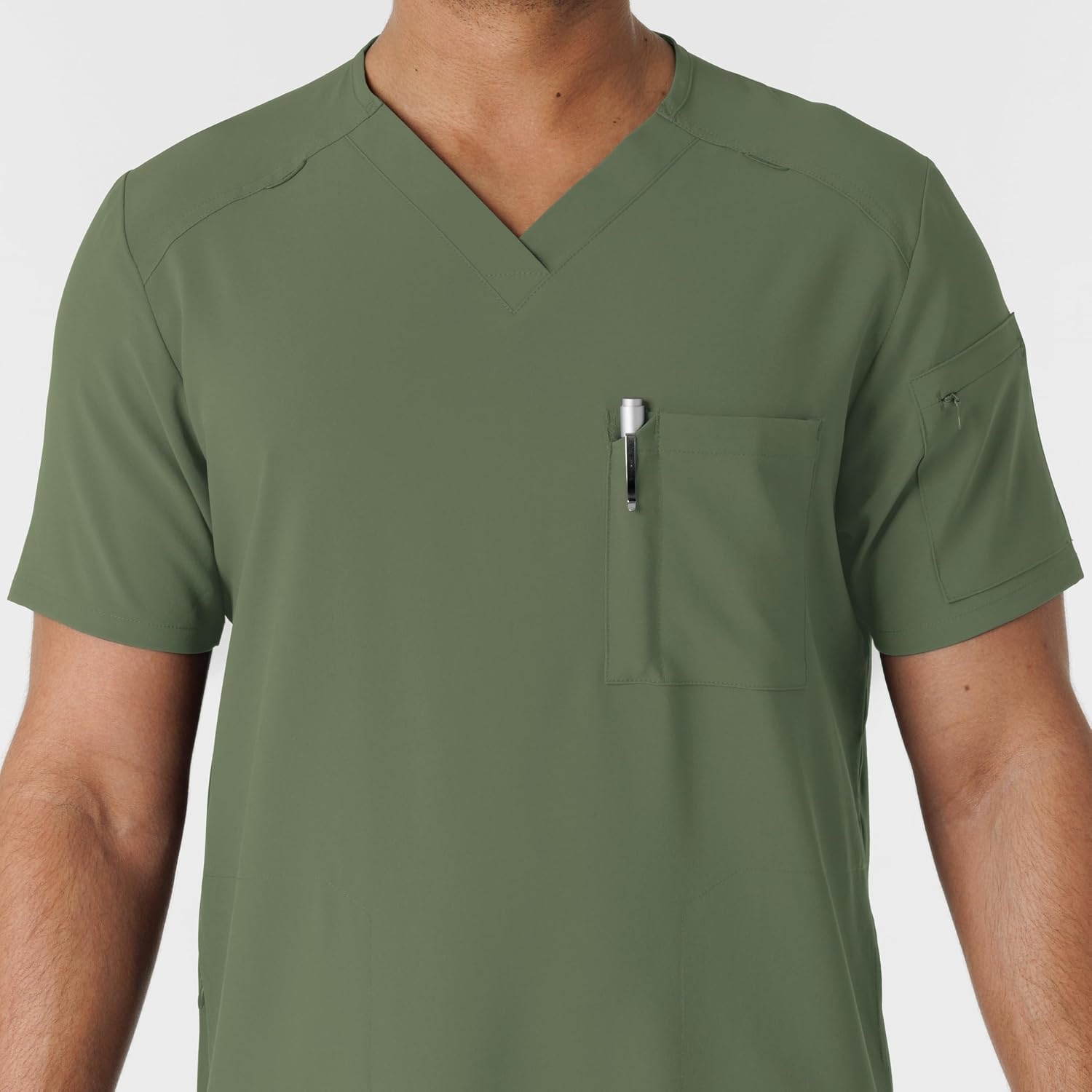 Wink Renew Men’s V-Neck 5 Pocket Scrub Top(Olive)