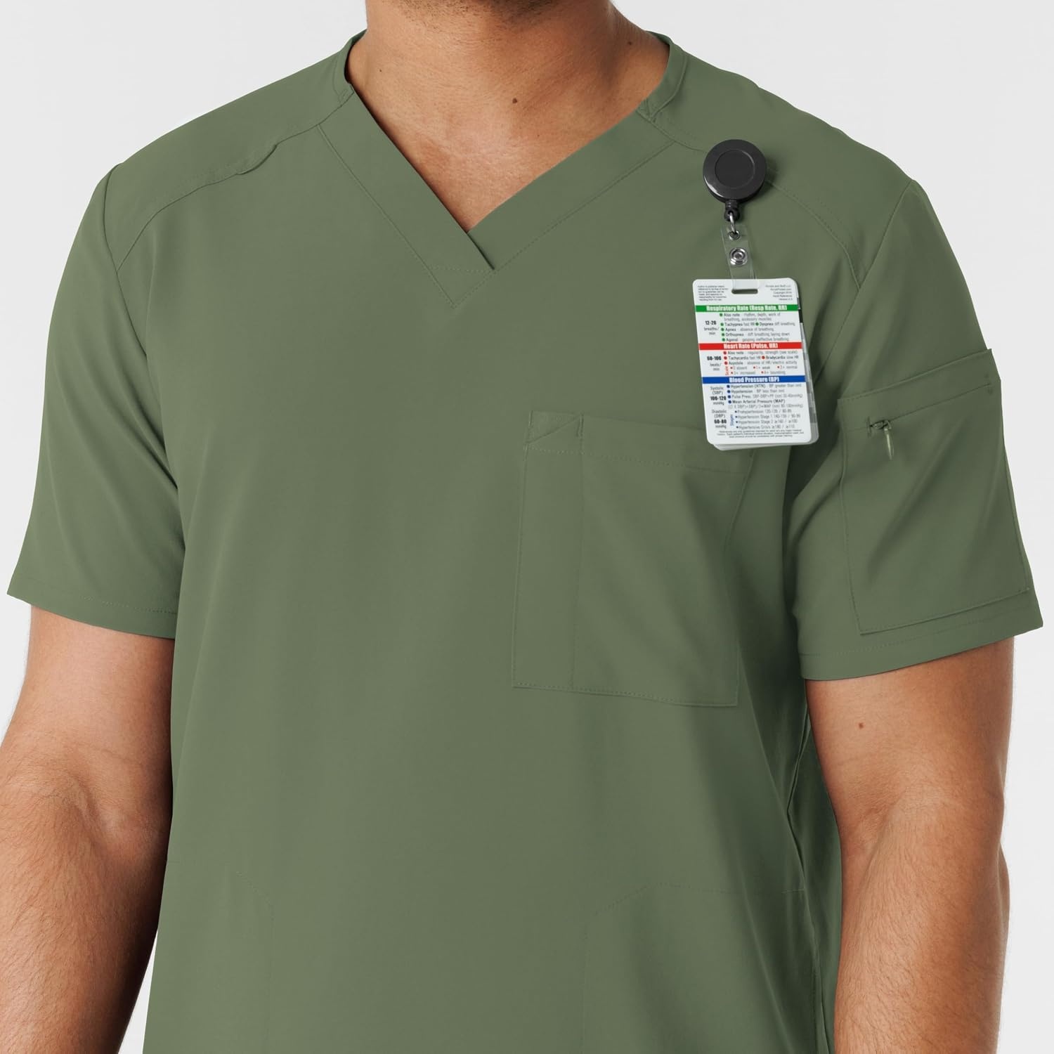 Wink Renew Men’s V-Neck 5 Pocket Scrub Top(Olive)
