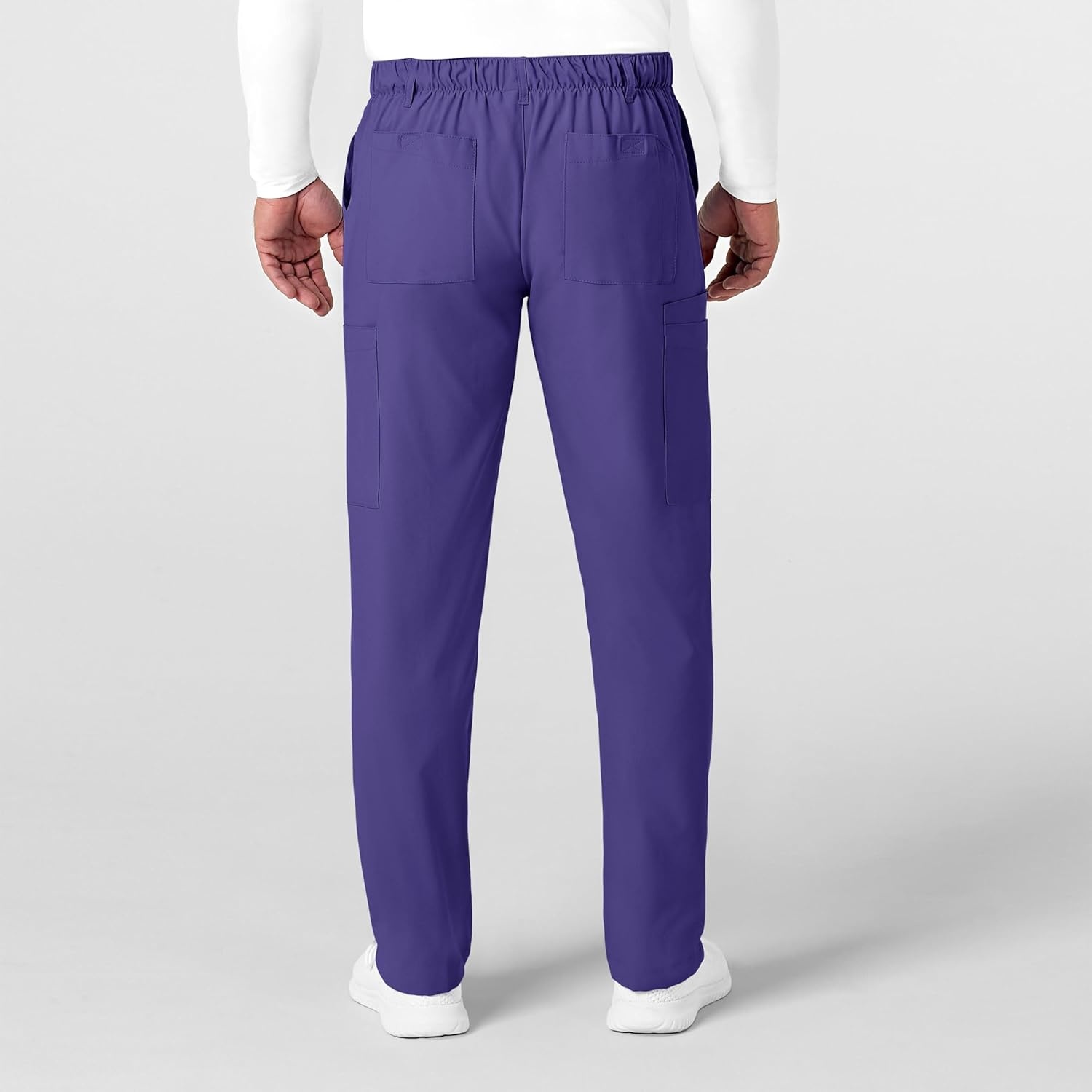 Wink W123 Men’s Flat Front Cargo Scrub Pant(Grape)