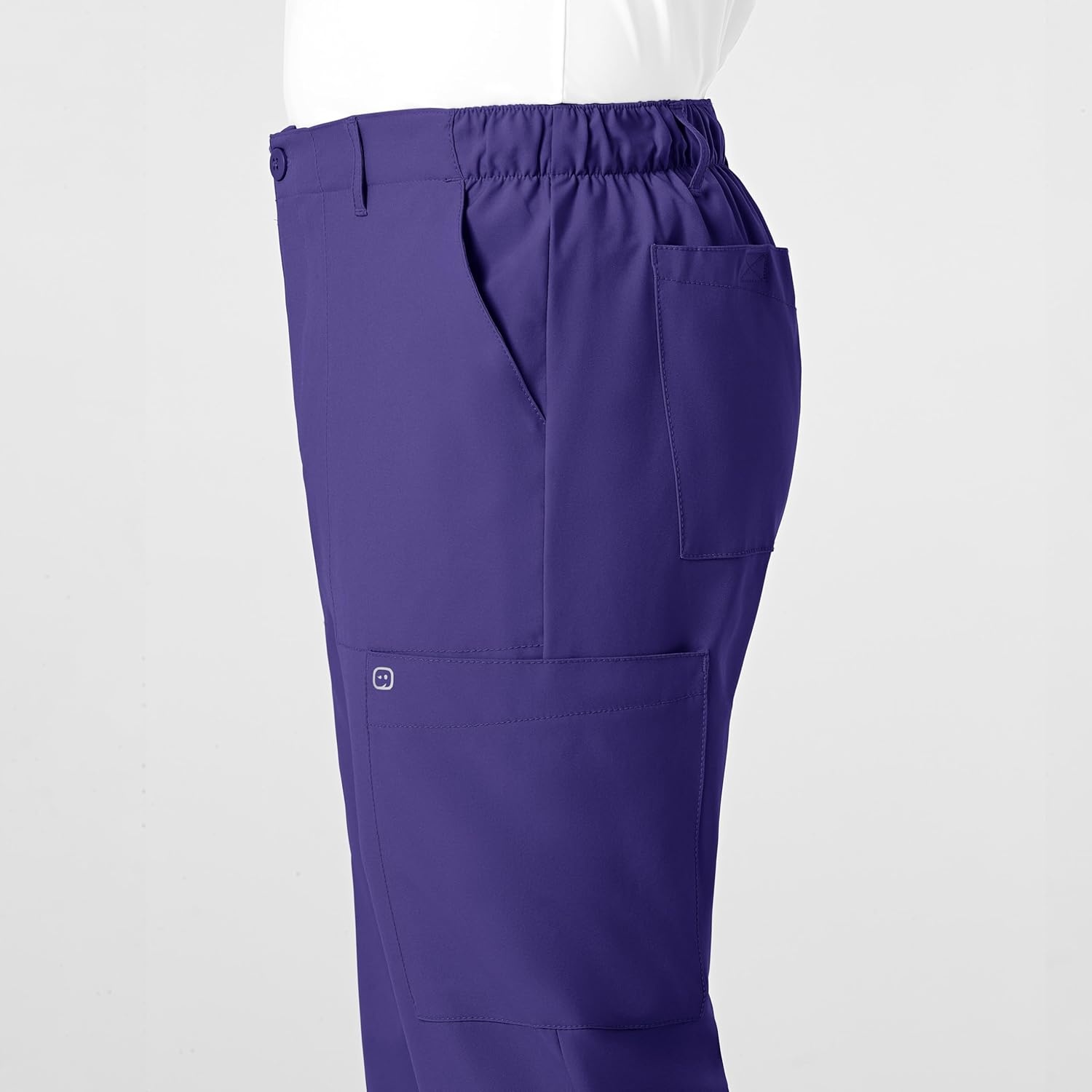 Wink W123 Men’s Flat Front Cargo Scrub Pant(Grape)