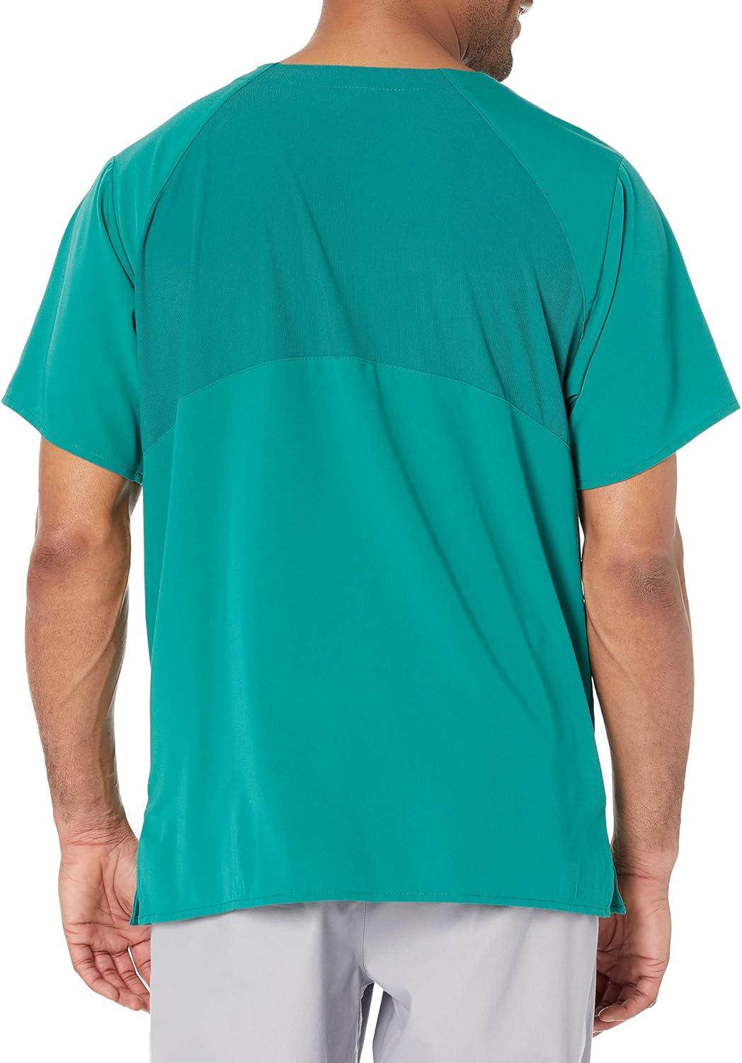 WonderWink Mens Knit Panel V-Neck Scrub Top(Hunter)