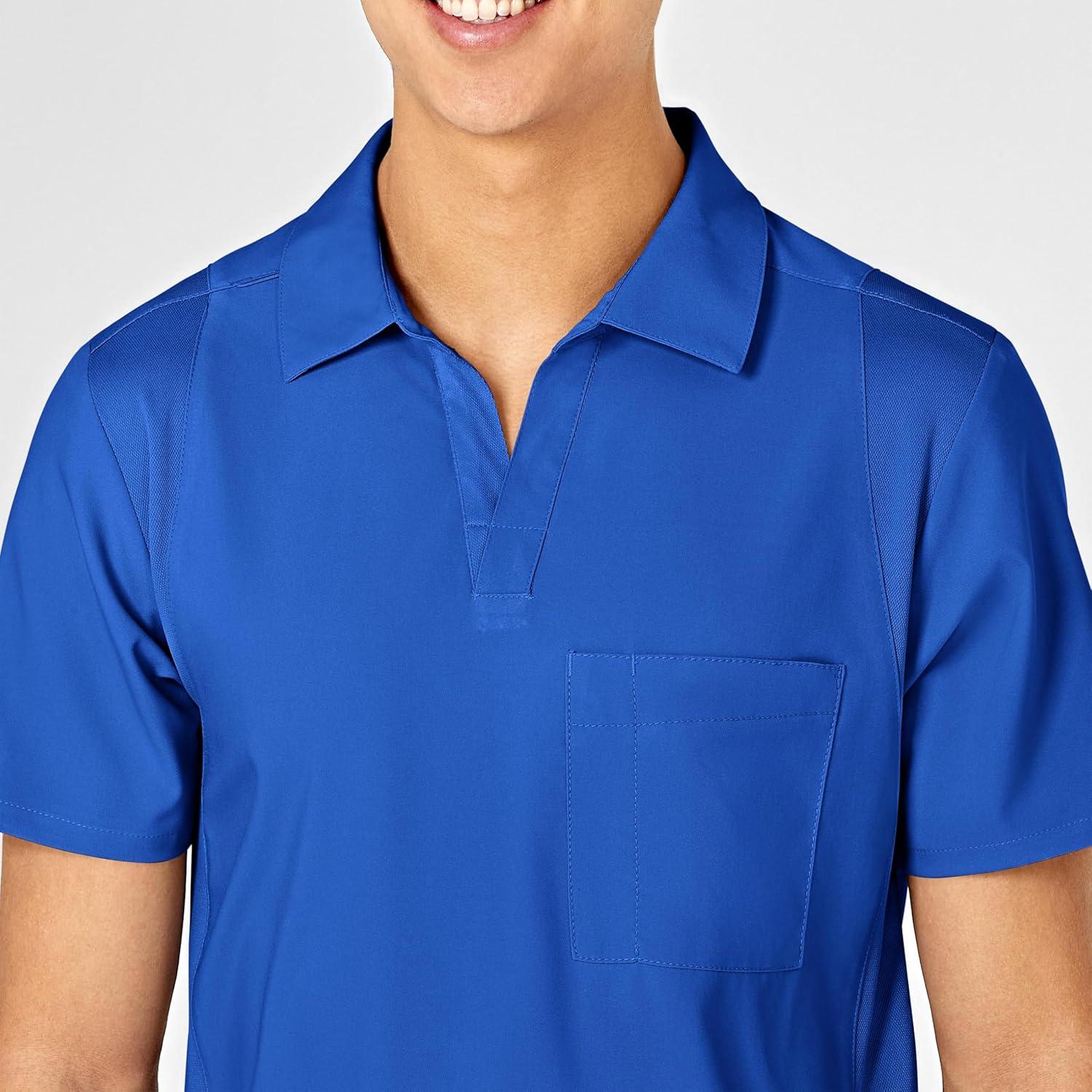 WonderWink Mens Collar Top(Royal)