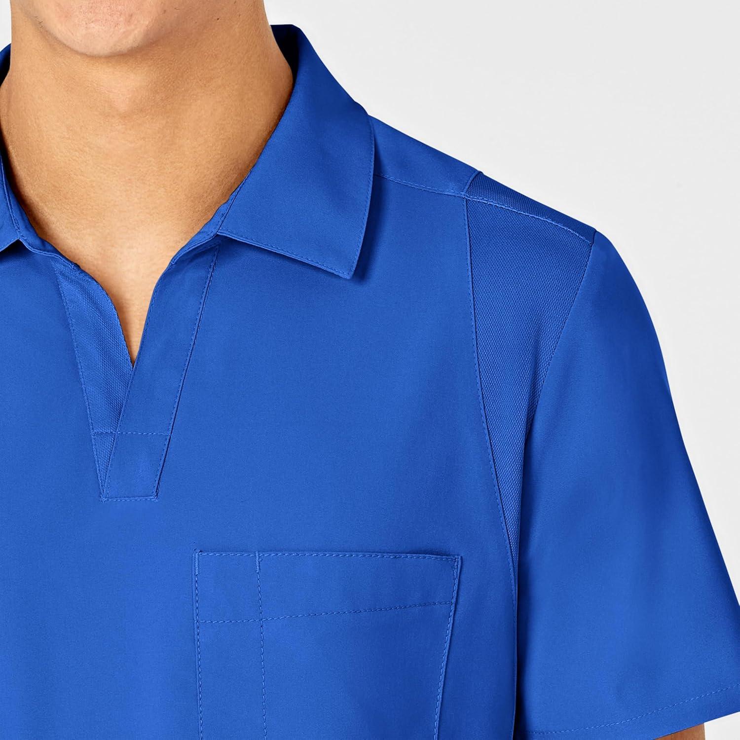 WonderWink Mens Collar Top(Royal)