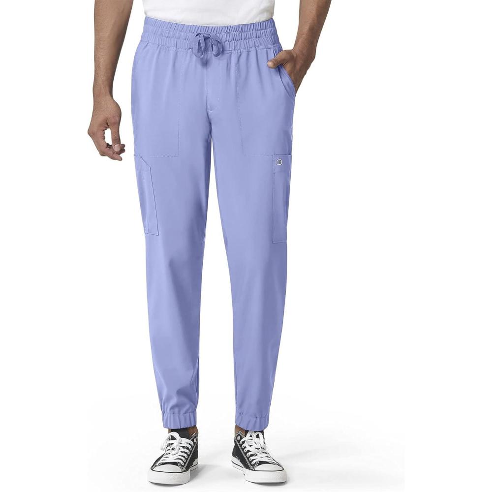 WonderWink Mens Cargo Jogger Pant(Ceil Blue)