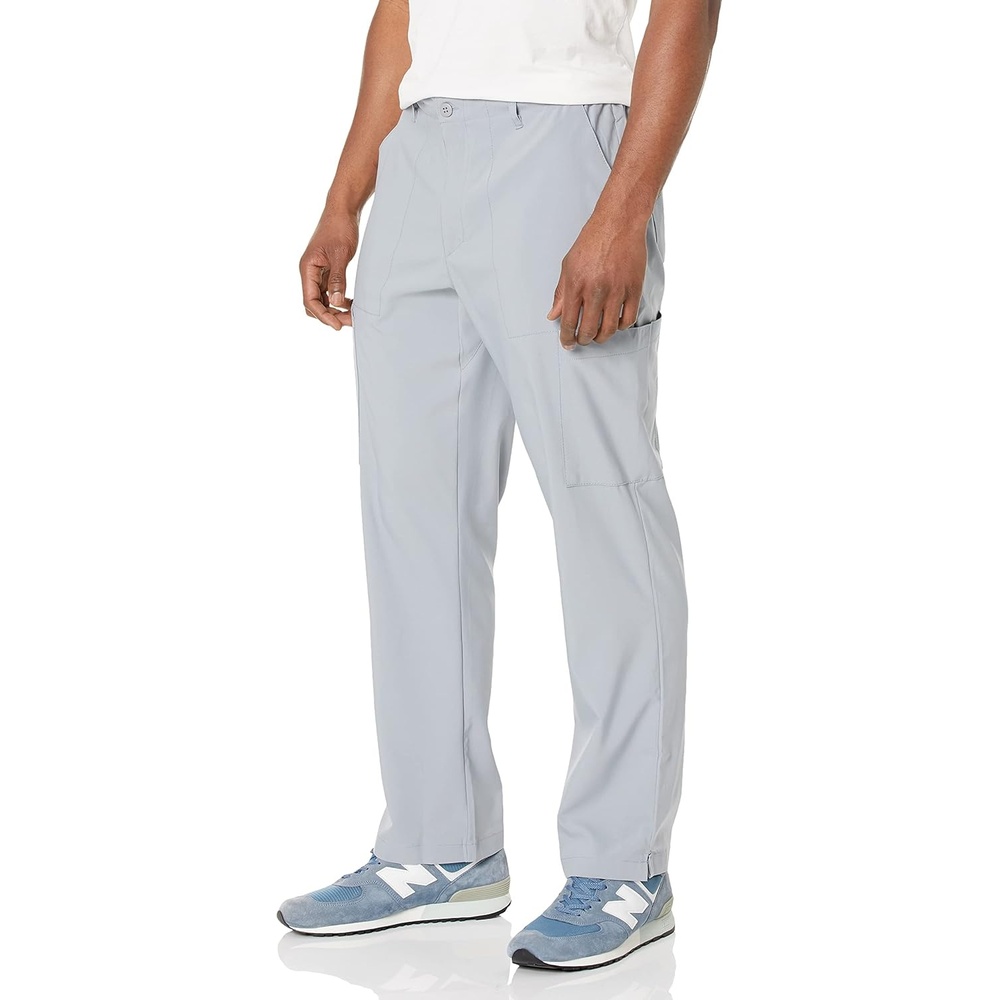 Wink W123 Men’s Flat Front Cargo Scrub Pant(Grey)