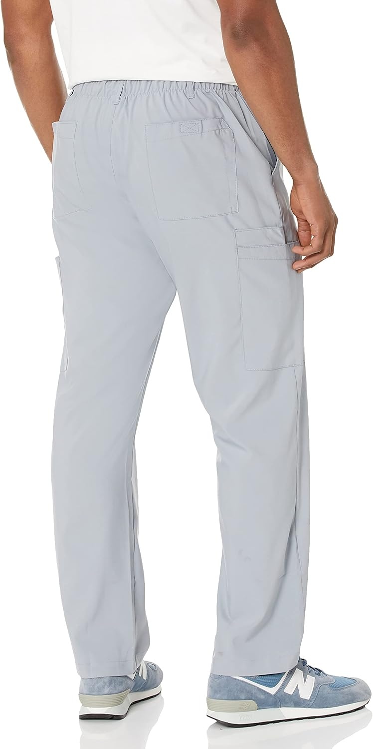 Wink W123 Men’s Flat Front Cargo Scrub Pant(Grey)