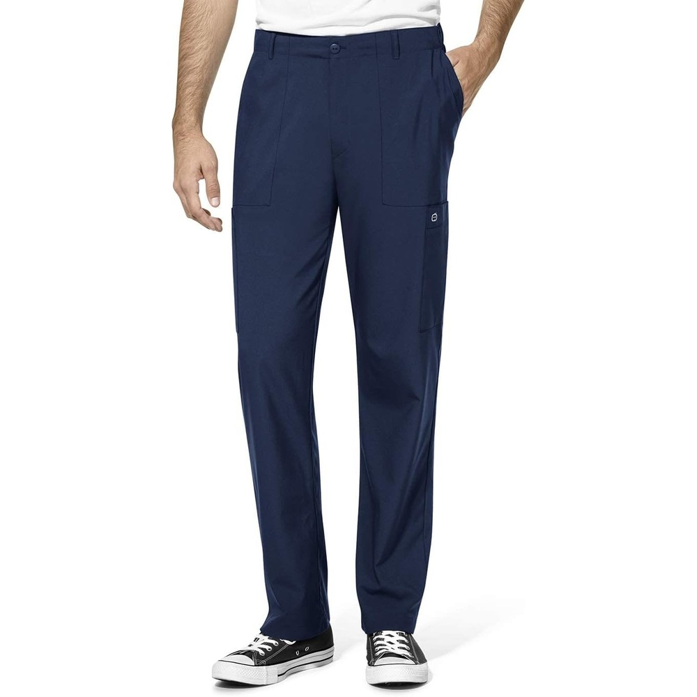 Wink W123 Men’s Flat Front Cargo Scrub Pant(Navy/Navy)