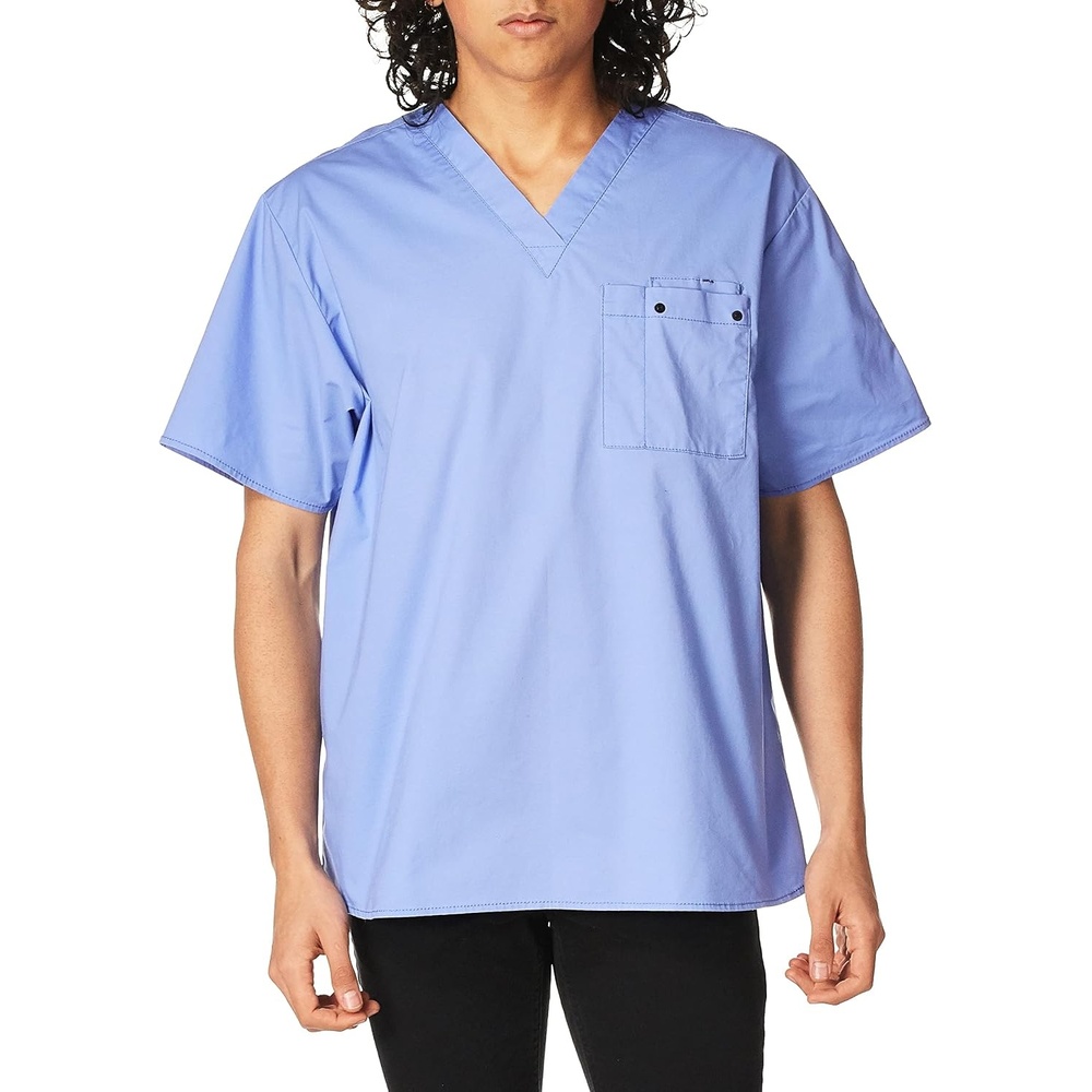 WonderWink Men’s Wonderflex Honor Scrub Top(Ceil Blue)