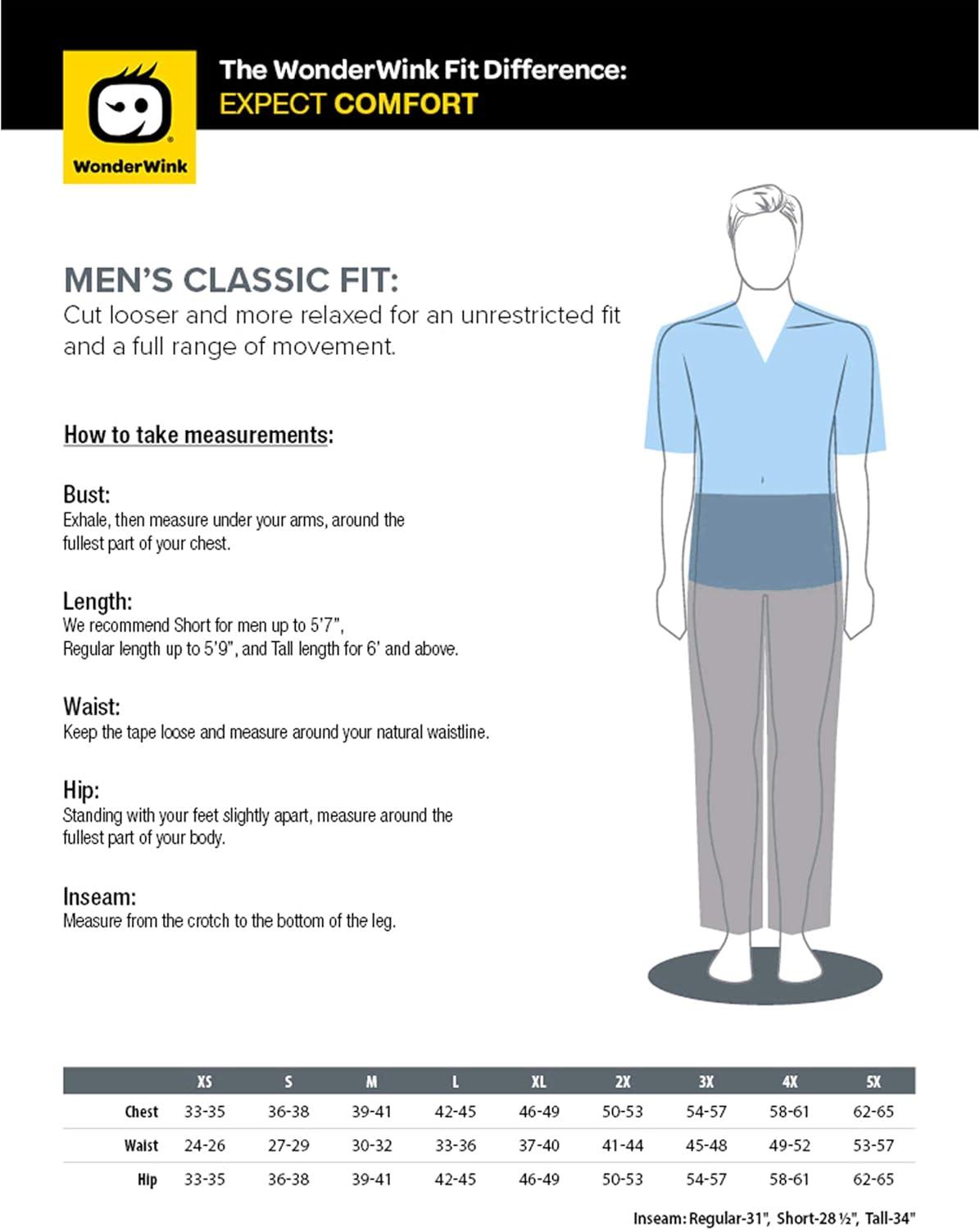 WonderWork Men’s V-neck Multi-Pocket Top & Men’s Cargo Pant Scrub Set + Badge Reel(Pewter)